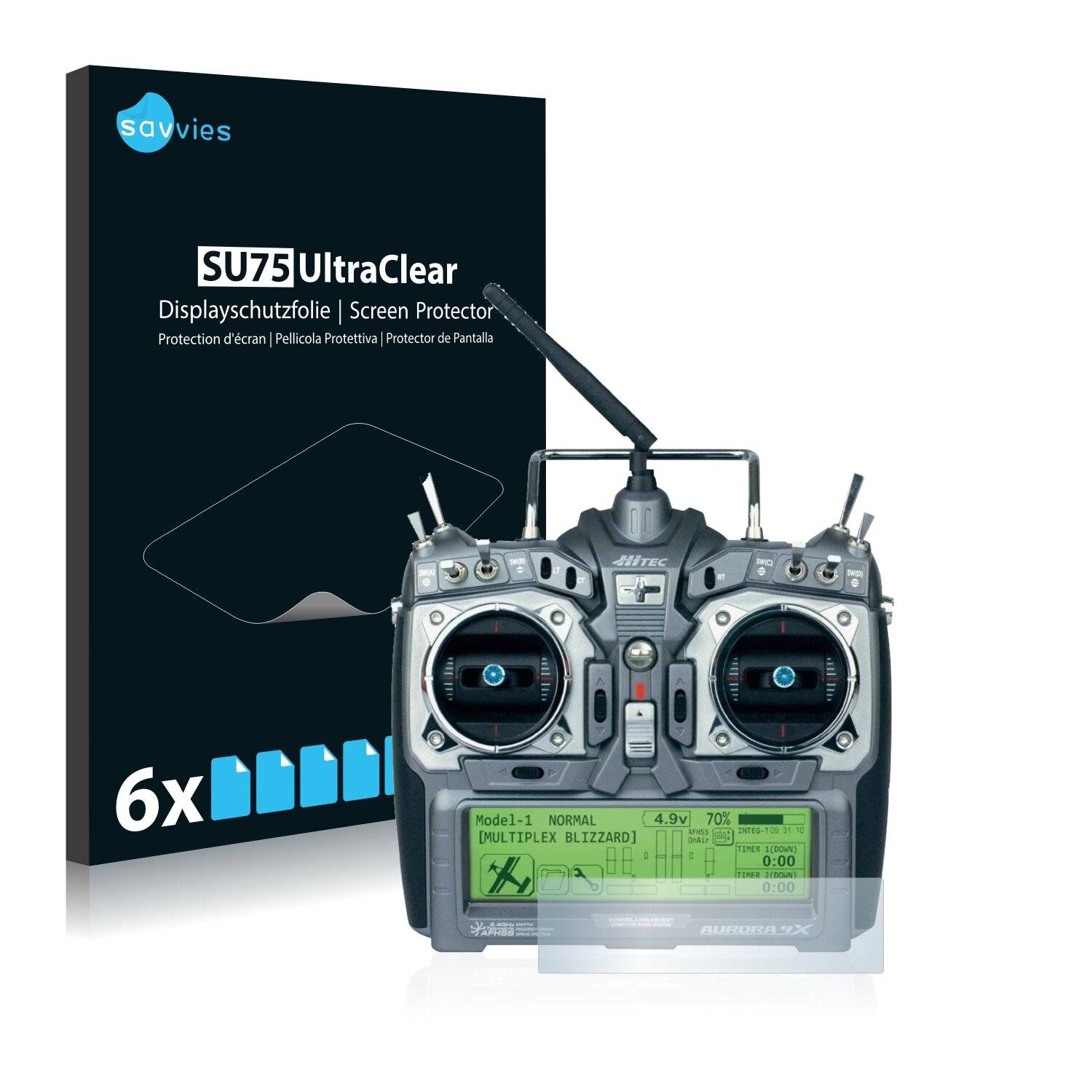 6x Savvies SU75 Displayschutzfolie für Hitec Aurora