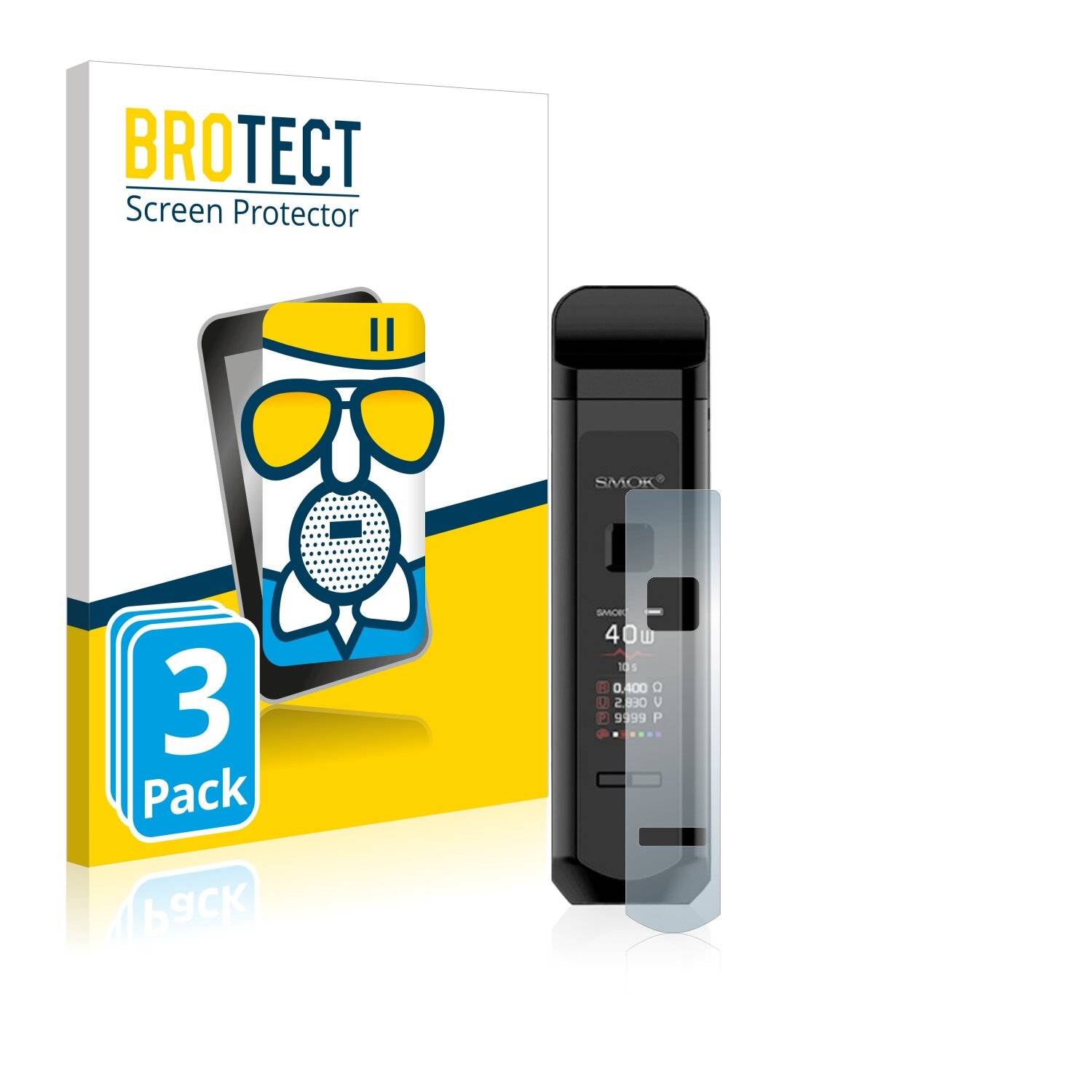 3x BROTECT AirGlass Matte Schutzglas Folie für Smok RPM