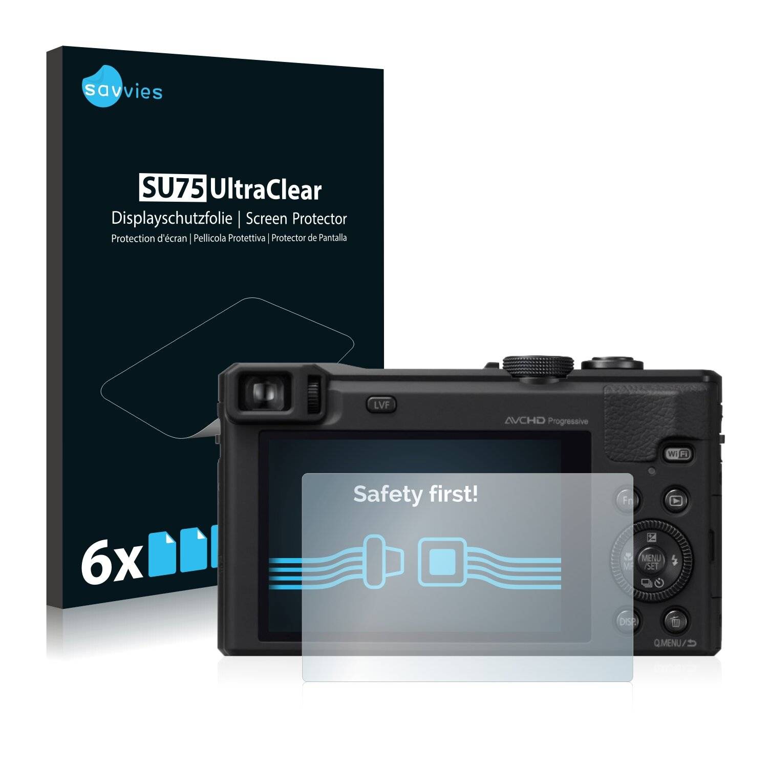 6x Savvies SU75 Displayschutzfolie für Panasonic Lumix