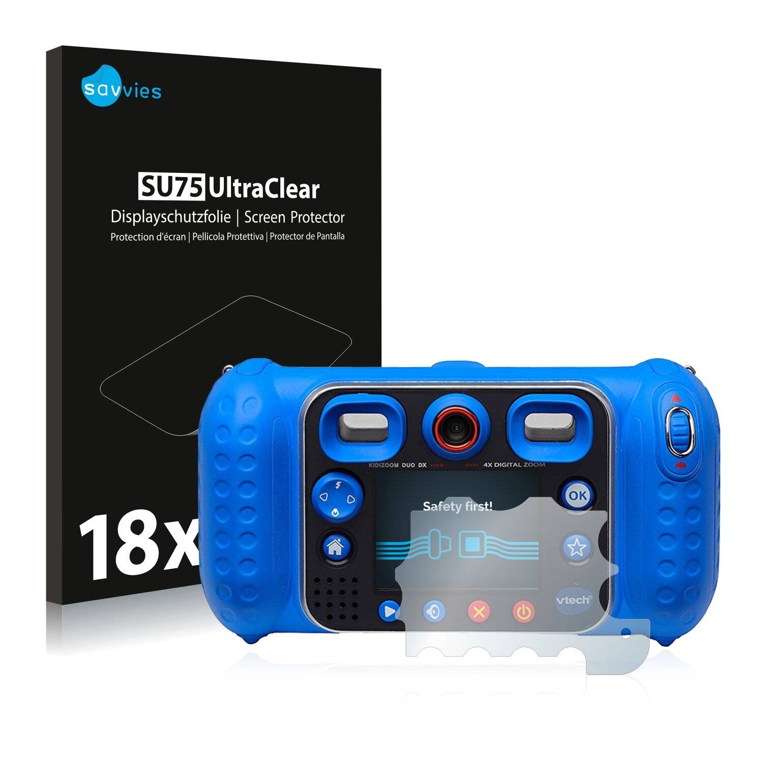 18x Savvies SU75 Displayschutzfolie für Vtech Kidizoom Duo