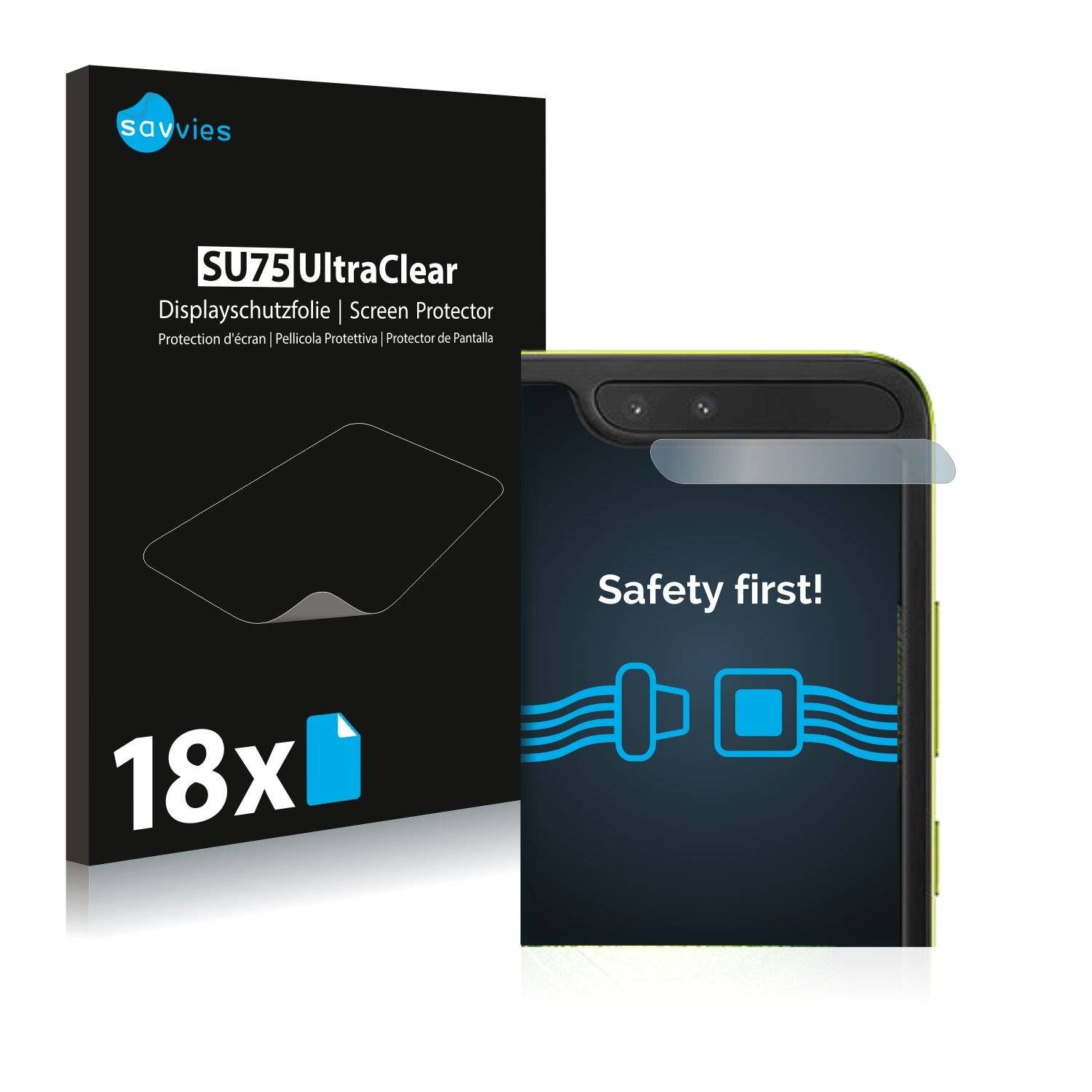 18x Savvies SU75 Displayschutzfolie für Samsung Galaxy Fold (Innere