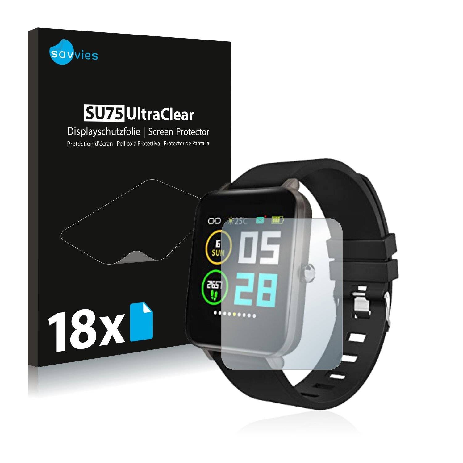 18x Savvies SU75 Displayschutzfolie für Zagzog Z