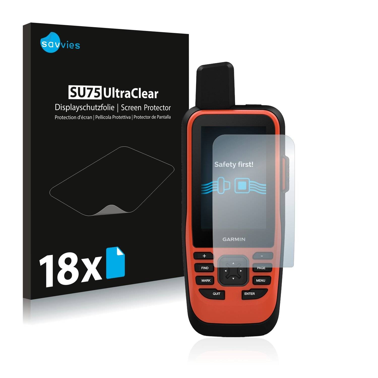 18x Savvies SU75 Displayschutzfolie für Garmin GPSMAP