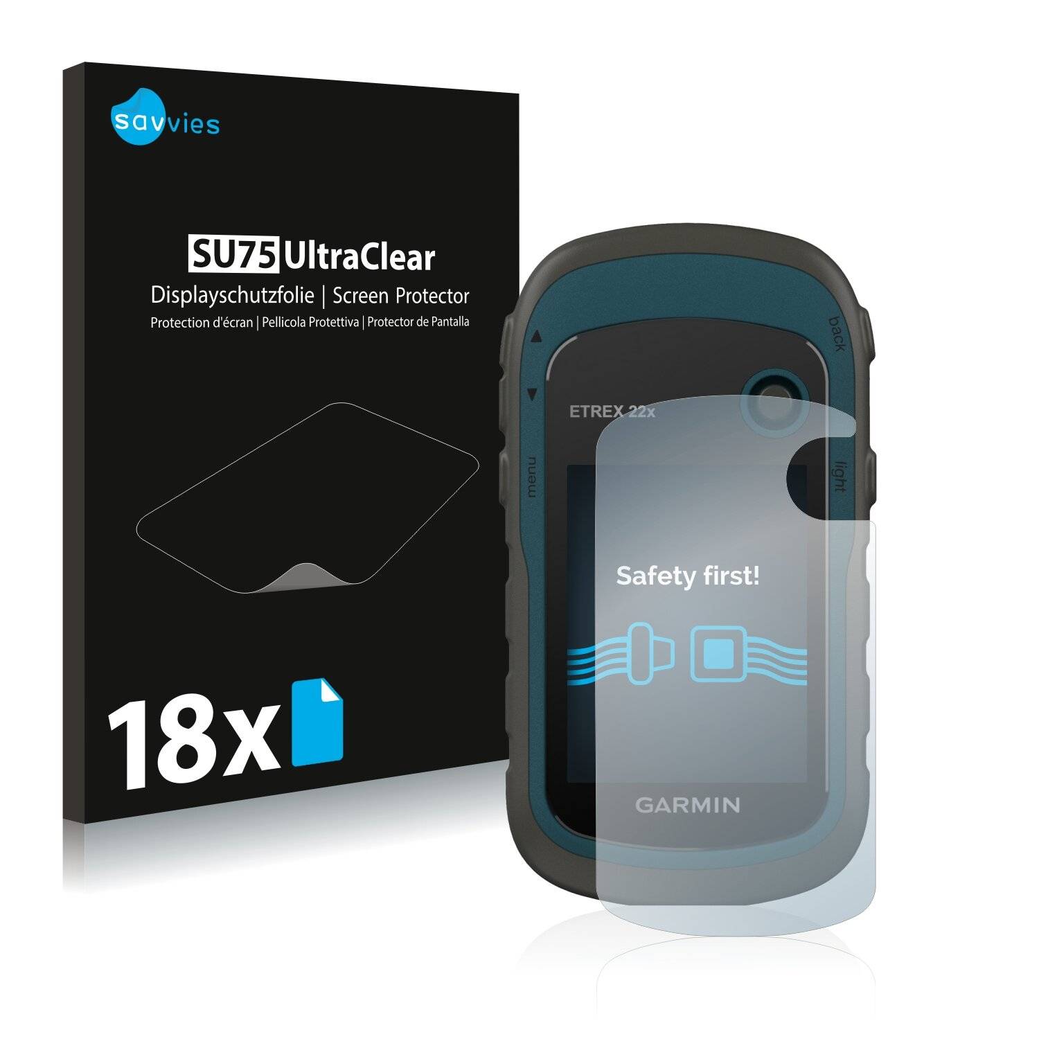 18x Savvies SU75 Displayschutzfolie für Garmin eTrex
