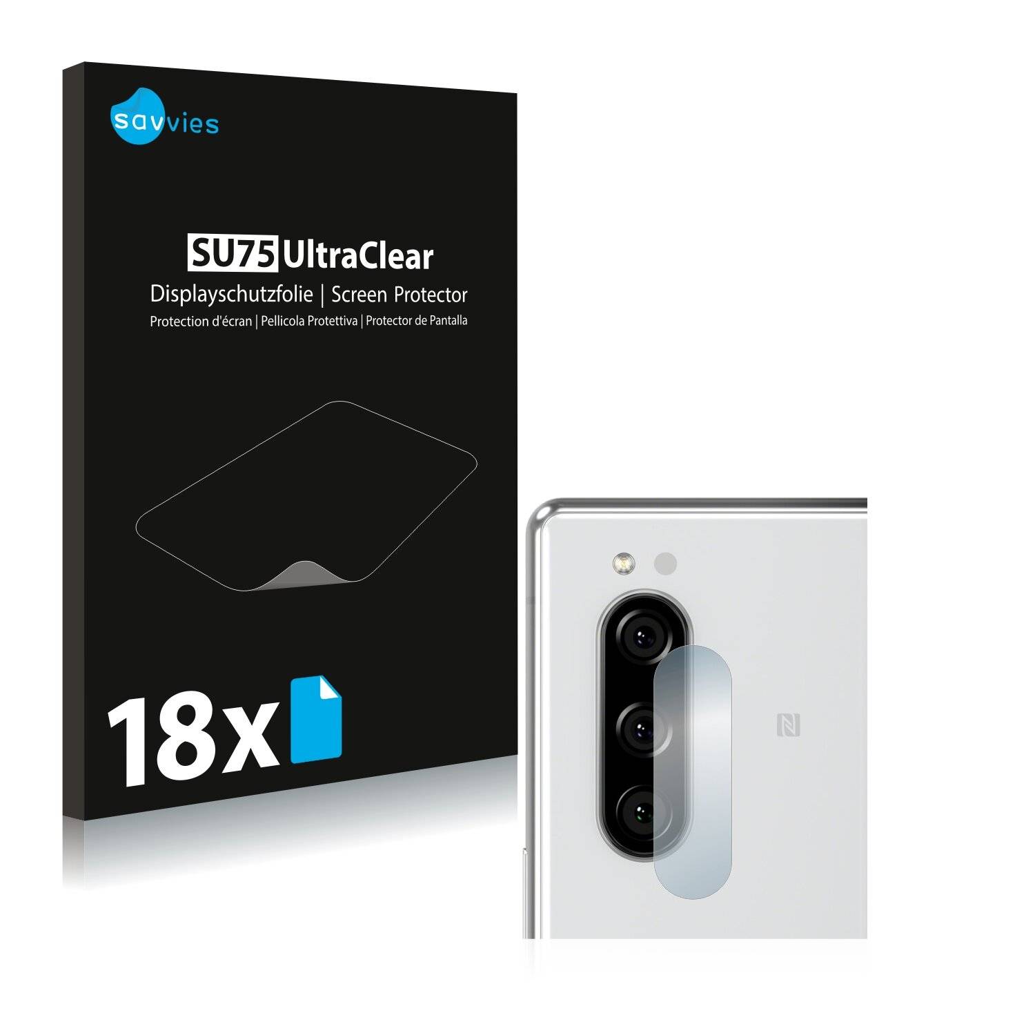 18x Savvies SU75 Displayschutzfolie für Sony Xperia 5 (NUR