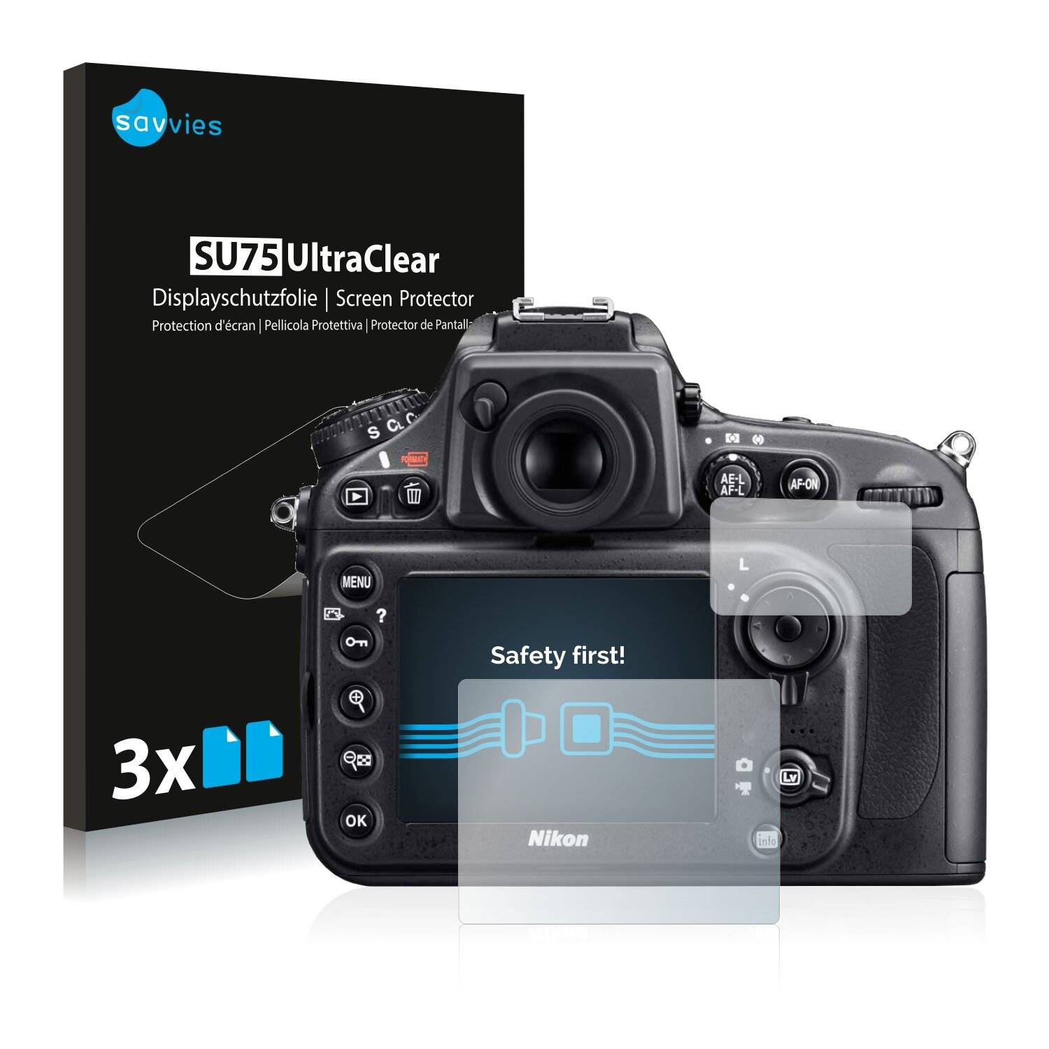 6x Savvies SU75 Displayschutzfolie für Nikon