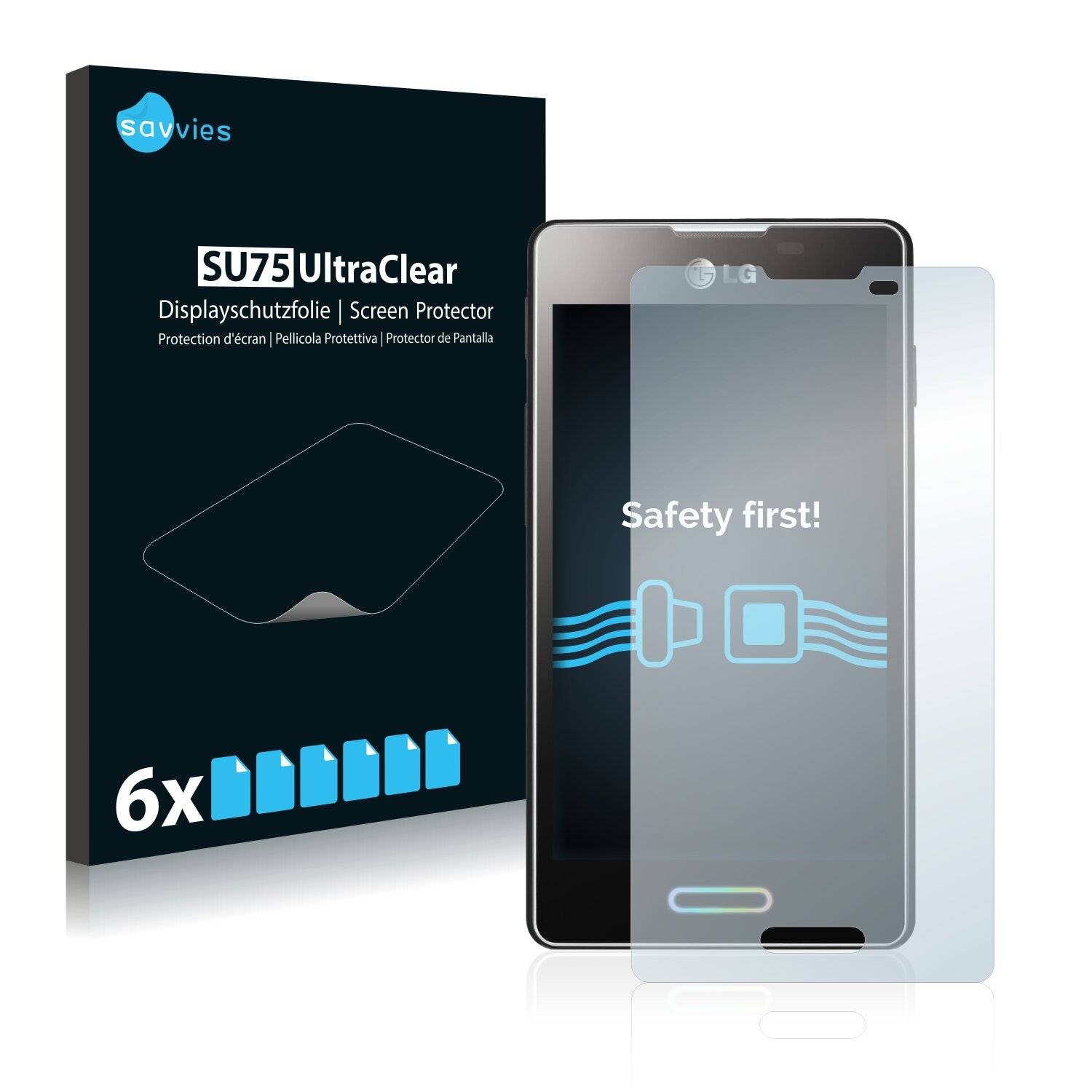 6x Savvies SU75 Displayschutzfolie für LG Electronics E450 Optimus L5