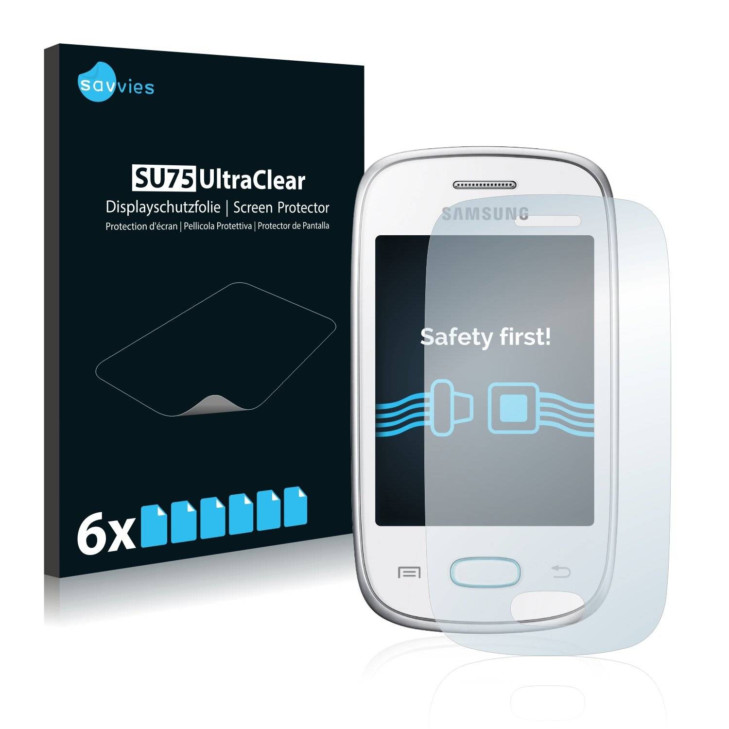 6x Savvies SU75 Displayschutzfolie für Samsung Galaxy Pocket Neo