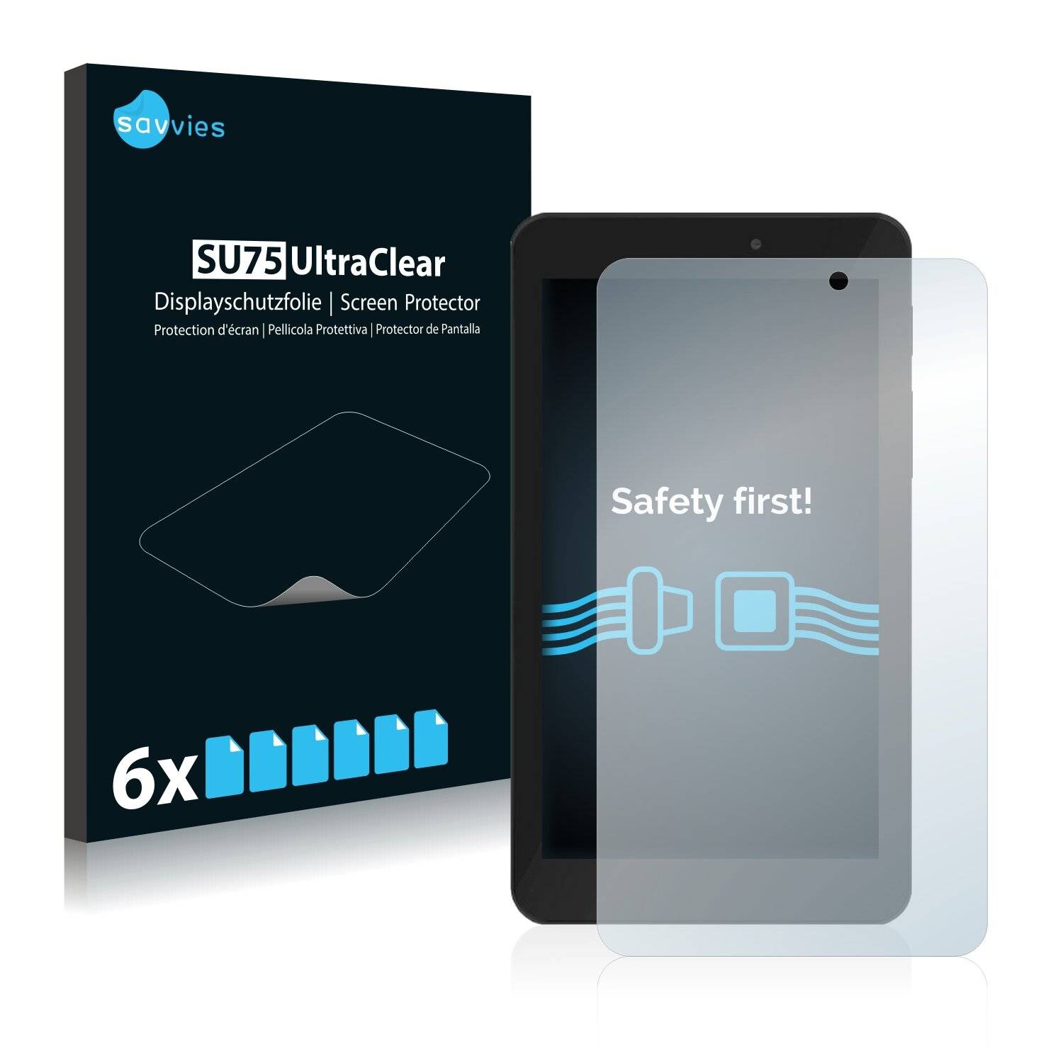 6x Savvies SU75 Displayschutzfolie für TrekStor SurfTab breeze 7.0