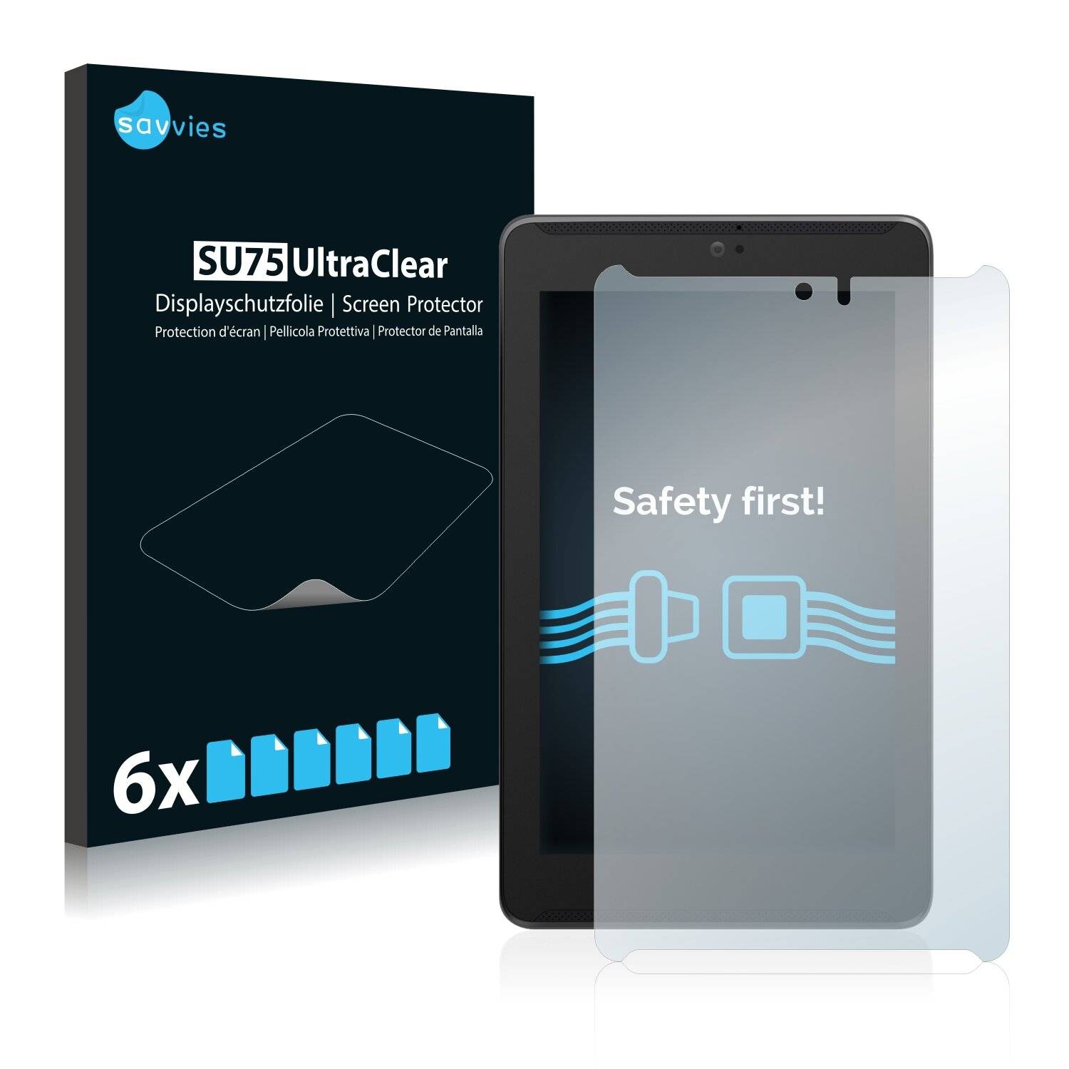6x Savvies SU75 Displayschutzfolie für Asus FonePad 7 LTE