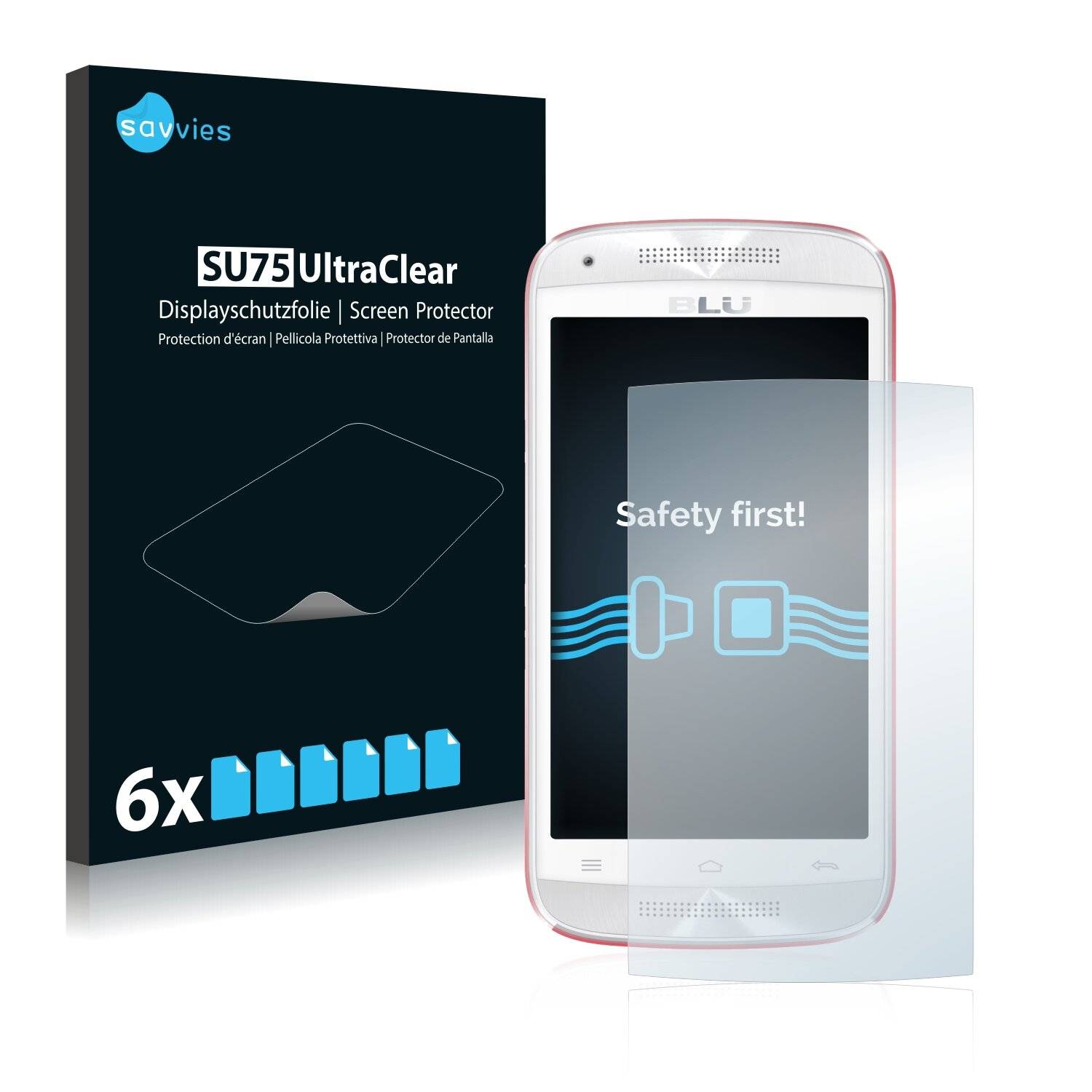 6x Savvies SU75 Displayschutzfolie für BLU Dash Music