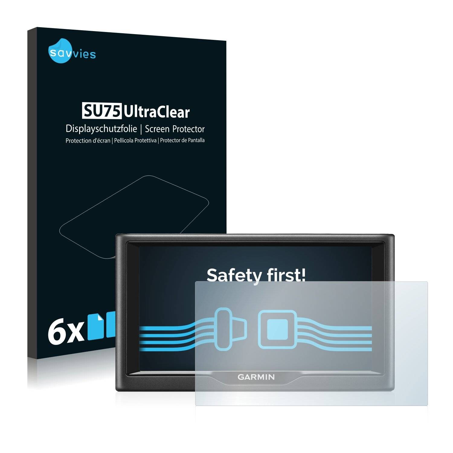 6x Savvies SU75 Displayschutzfolie für Garmin nüvi