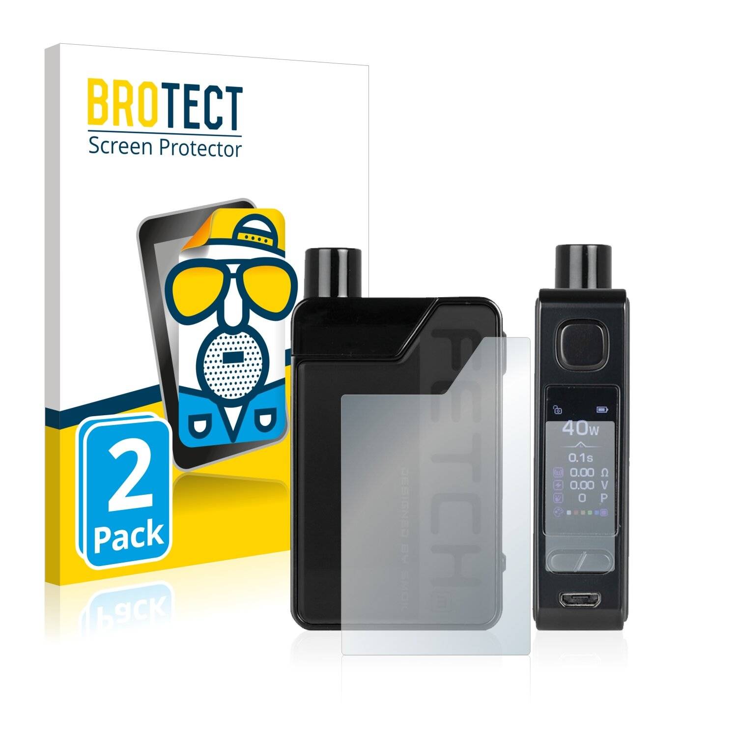 2x BROTECT Matte Displayschutzfolie für Smok Fetch Mini (Rechtshänder) - Entspiegelt,