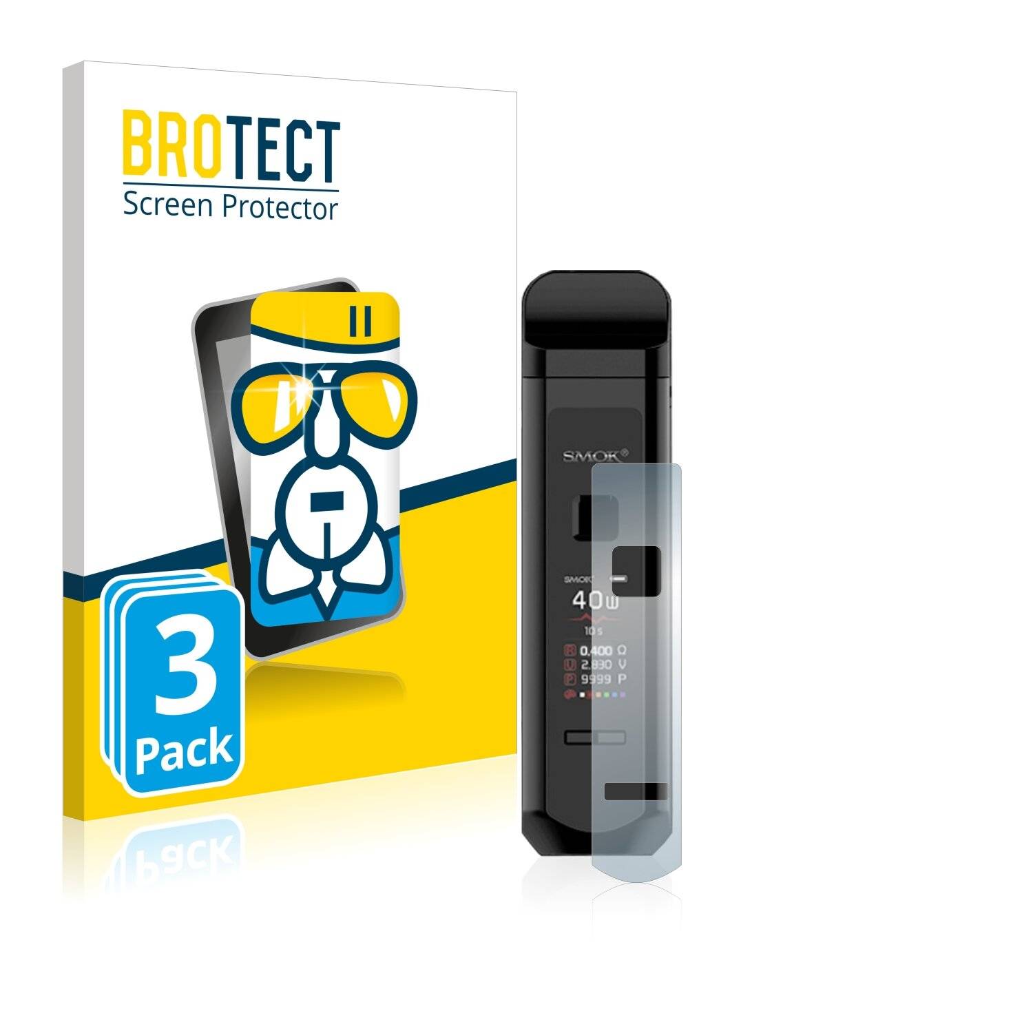 3x BROTECT AirGlass Schutzglas Folie für Smok RPM