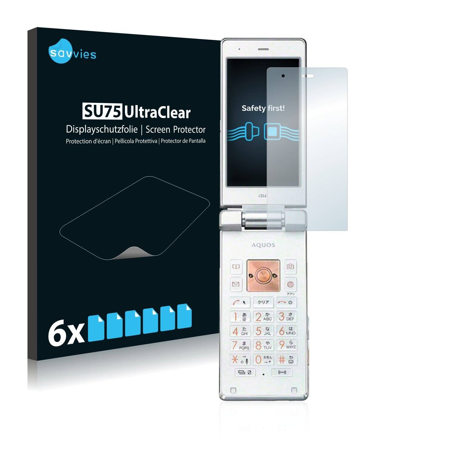 6x Savvies SU75 Displayschutzfolie für Sharp Aquos