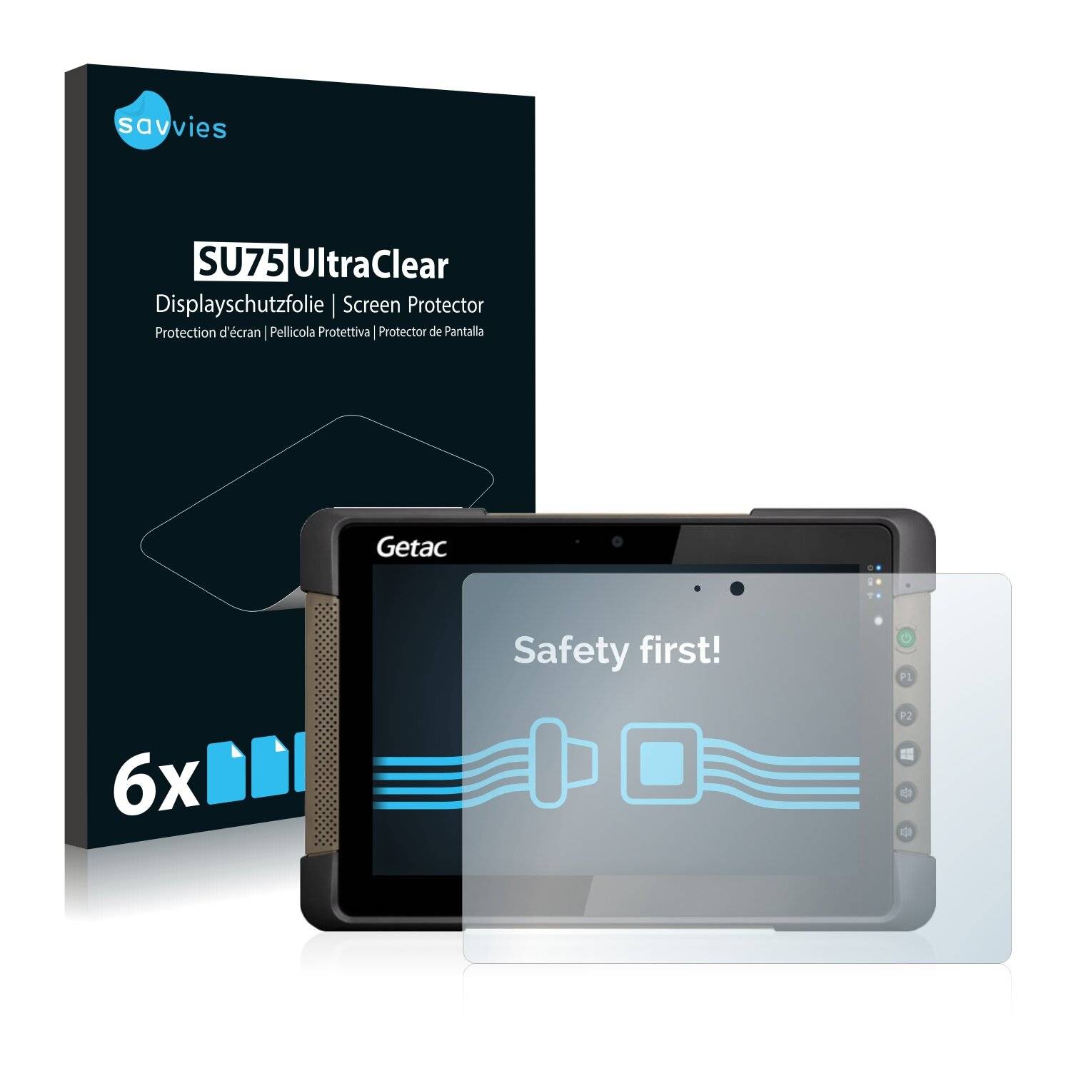 6x Savvies SU75 Displayschutzfolie für Getac