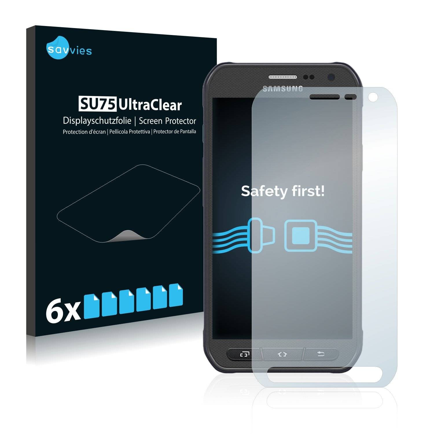 6x Savvies SU75 Displayschutzfolie für Samsung Galaxy S6 Active