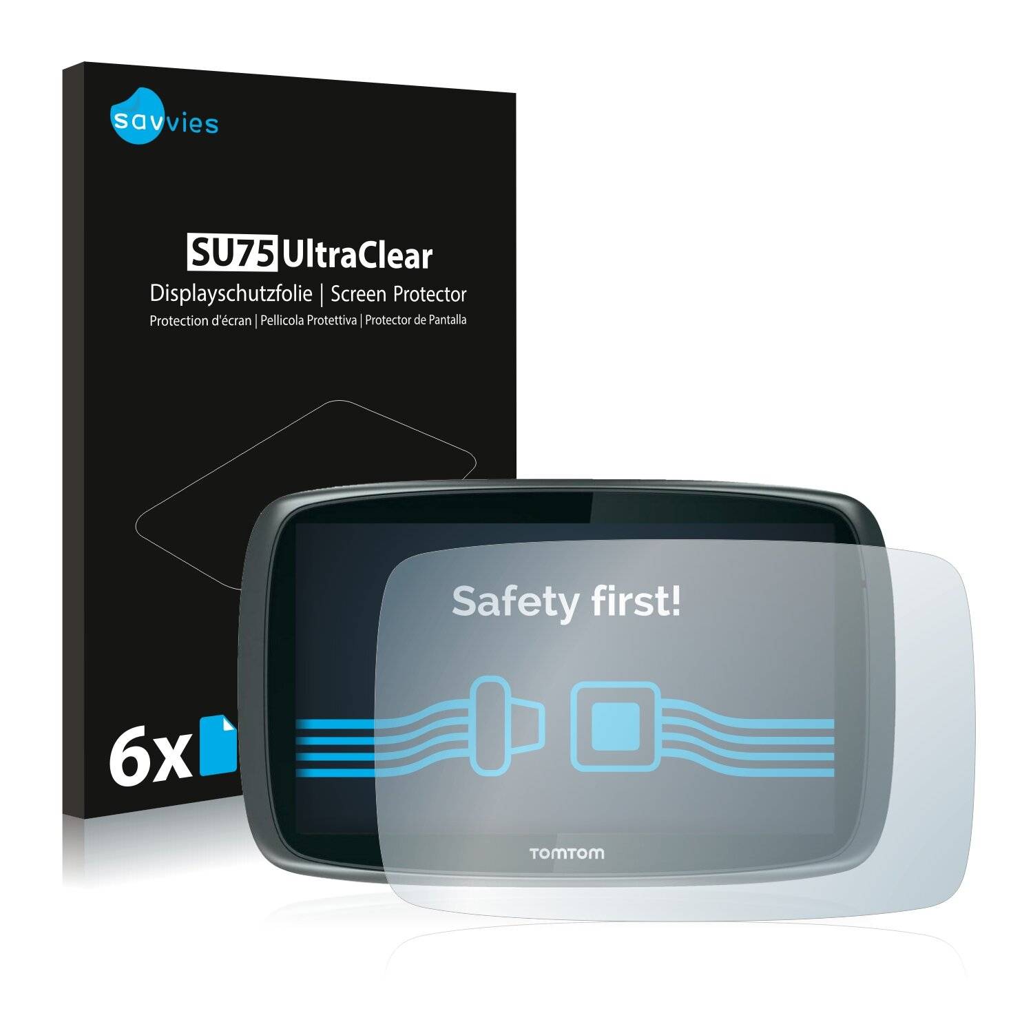 6x Savvies SU75 Displayschutzfolie für TomTom Trucker