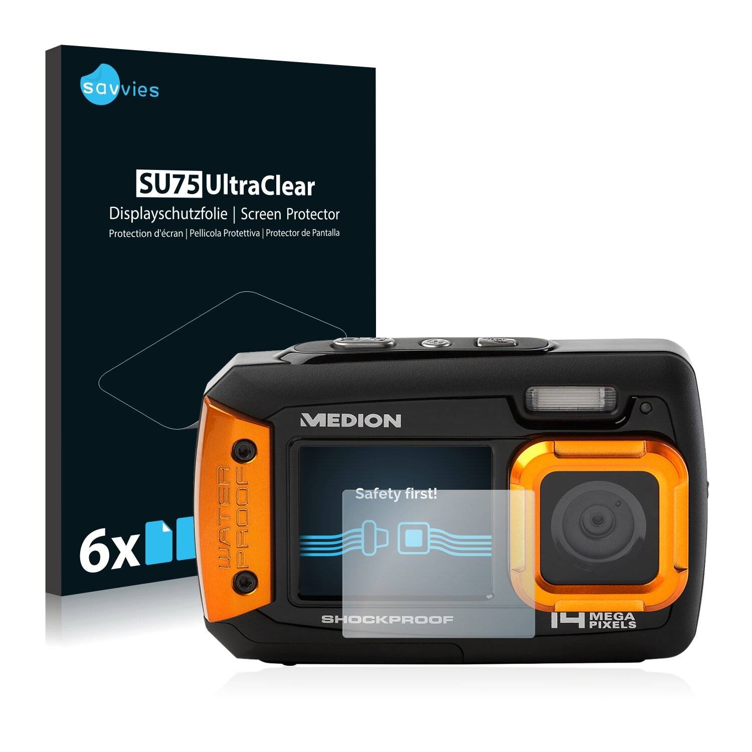 6x Savvies SU75 Displayschutzfolie für Medion Life S43028 (MD