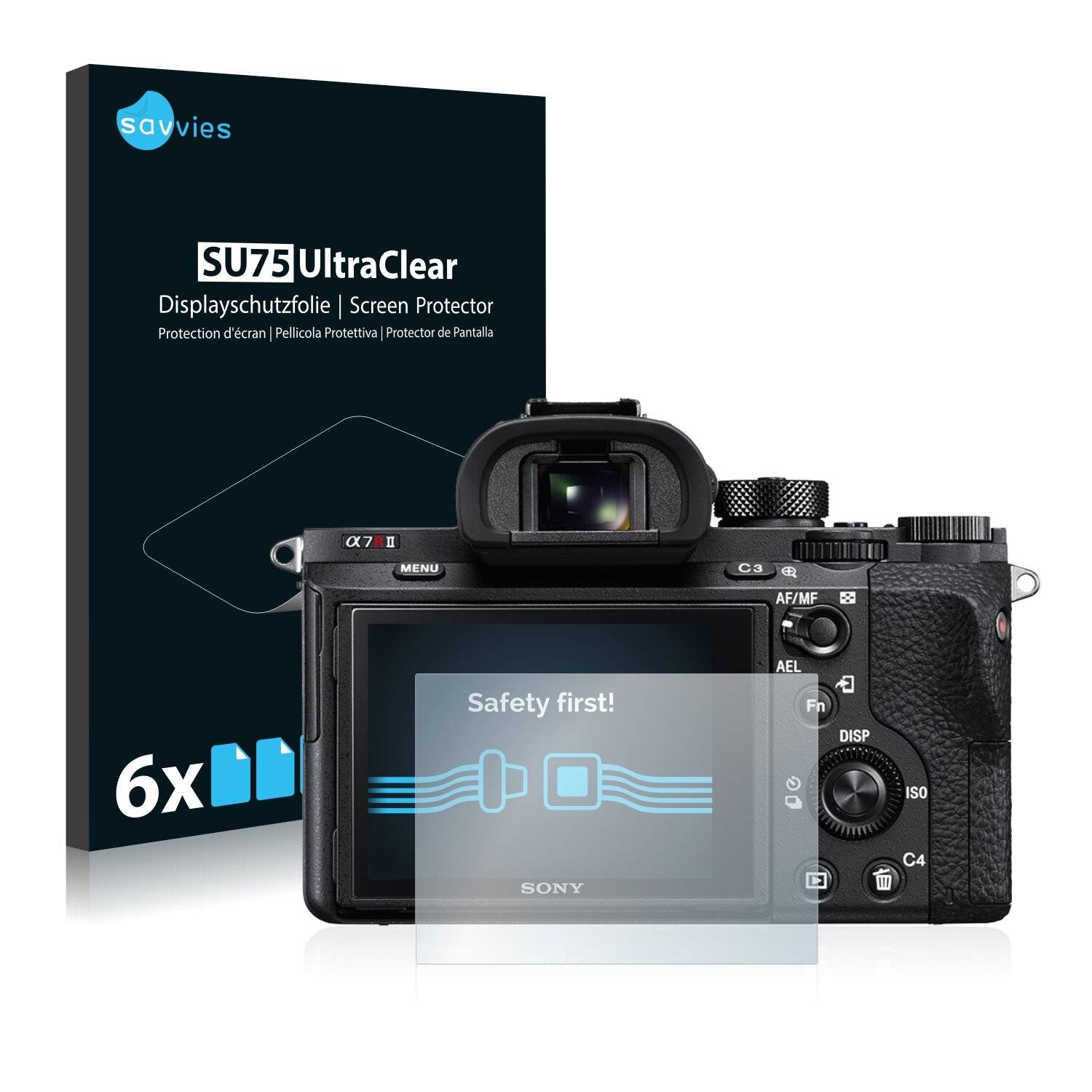 6x Savvies SU75 Displayschutzfolie für Sony Alpha 7R
