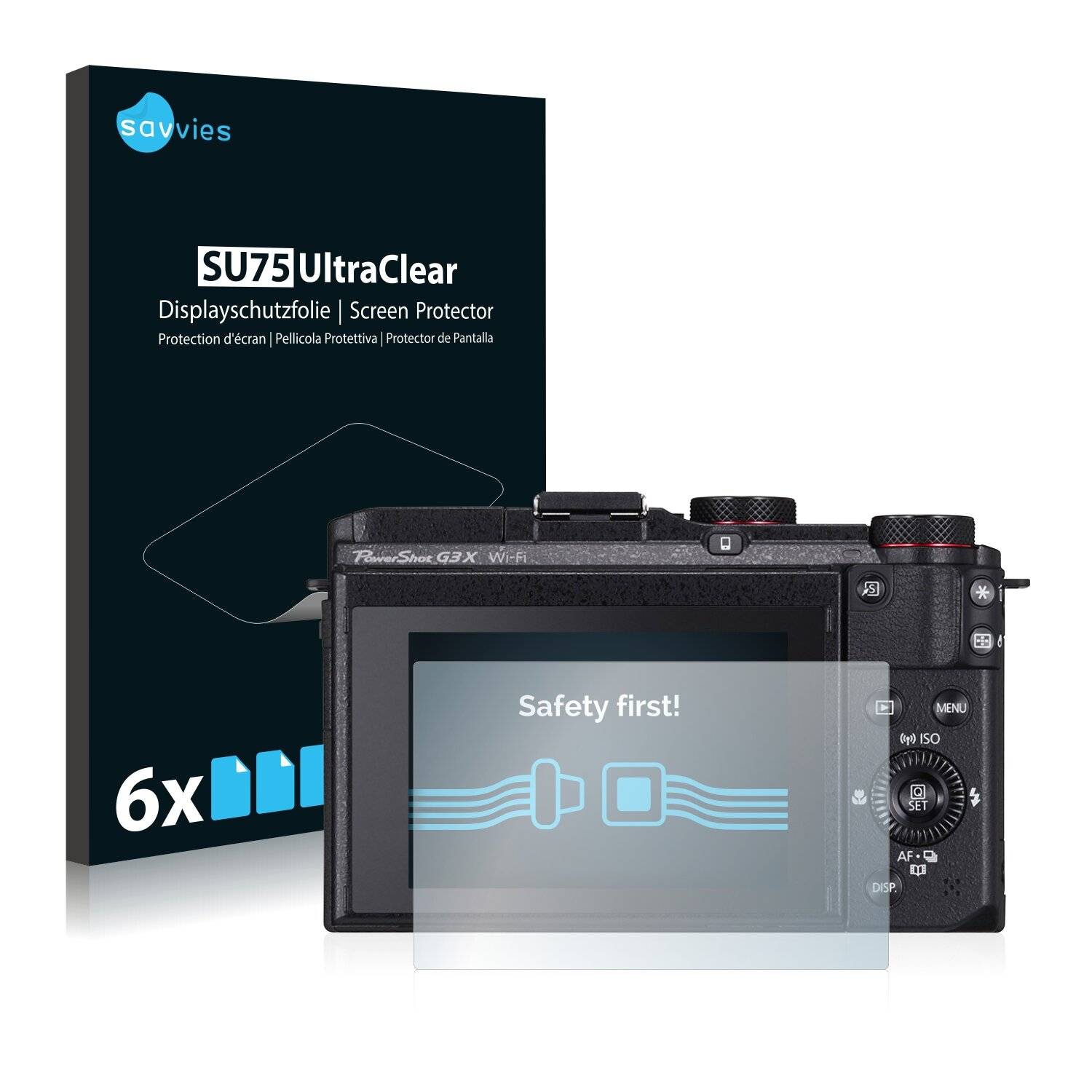 6x Savvies SU75 Displayschutzfolie für Canon PowerShot G3