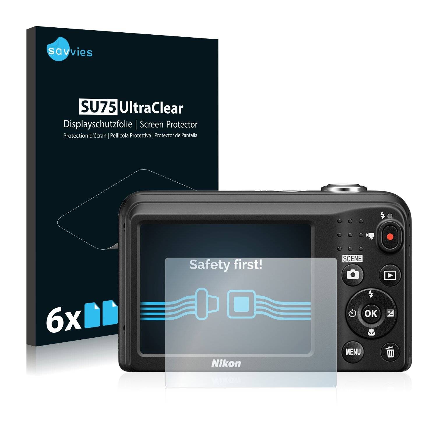 6x Savvies SU75 Displayschutzfolie für Nikon Coolpix