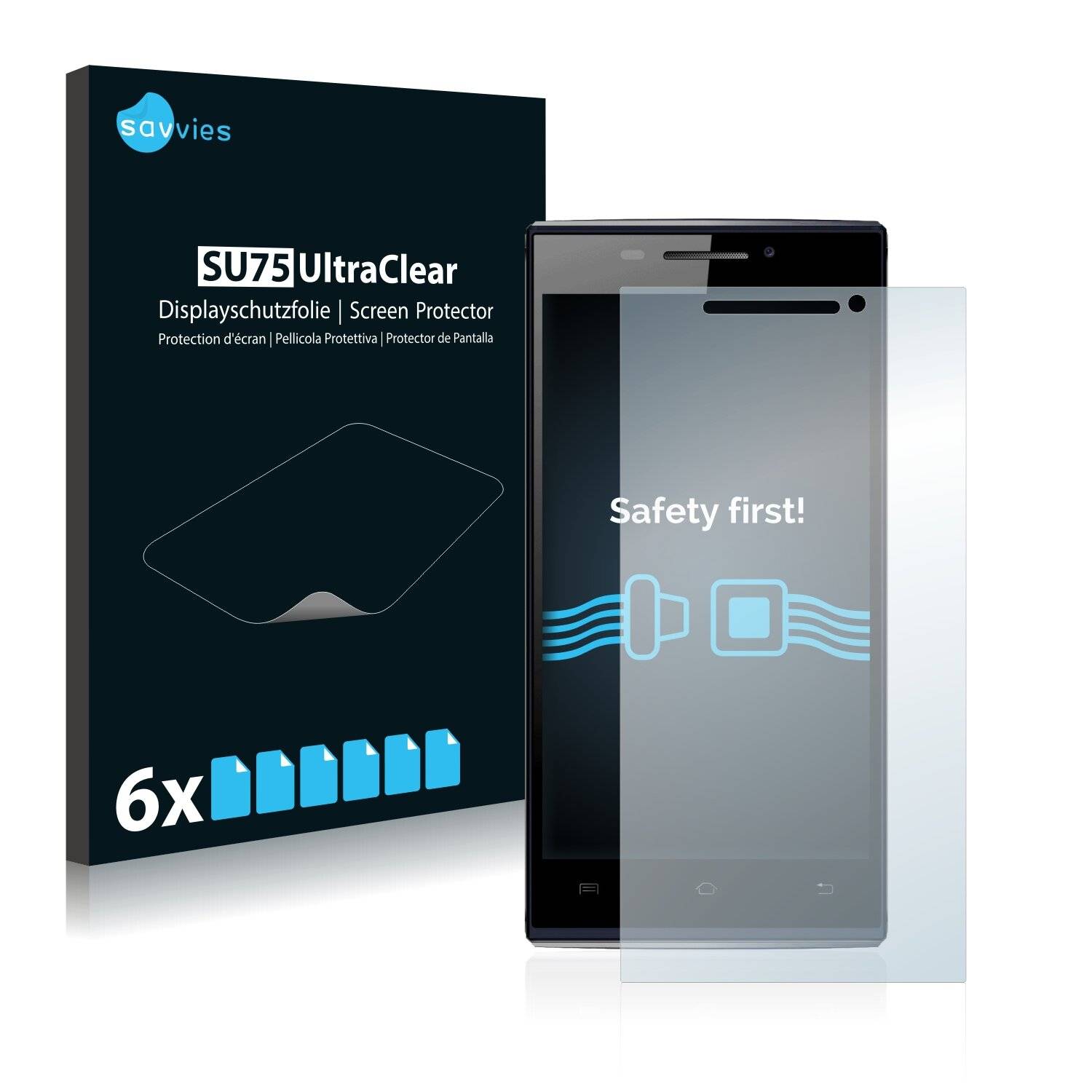 6x Savvies SU75 Displayschutzfolie für Doogee Turbo F1