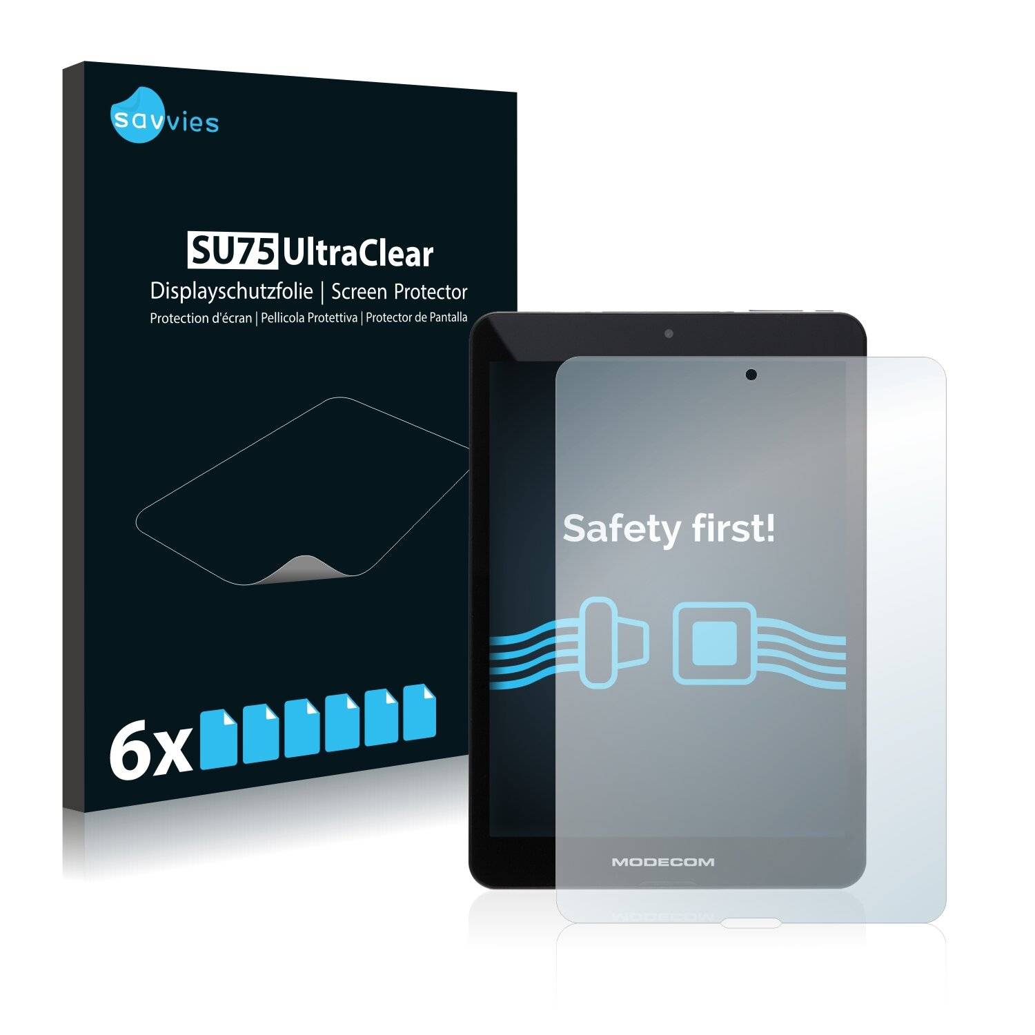 6x Savvies SU75 Displayschutzfolie für Modecom FreeTAB