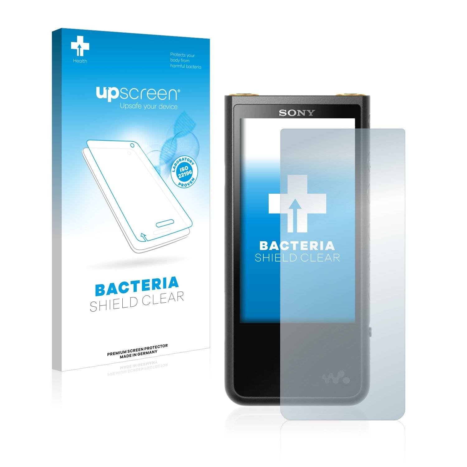 upscreen Bacteria Shield Clear Premium Antibakterielle Displayschutzfolie für Sony Walkman