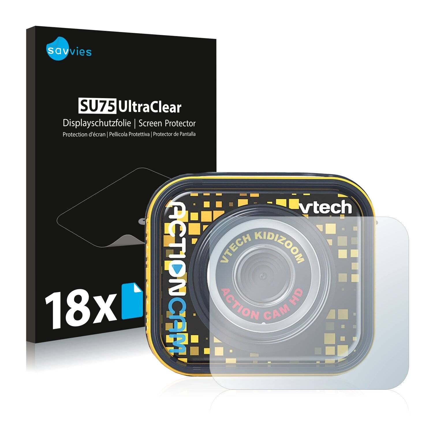 18x Savvies SU75 Displayschutzfolie für Vtech Kidizoom Action Cam