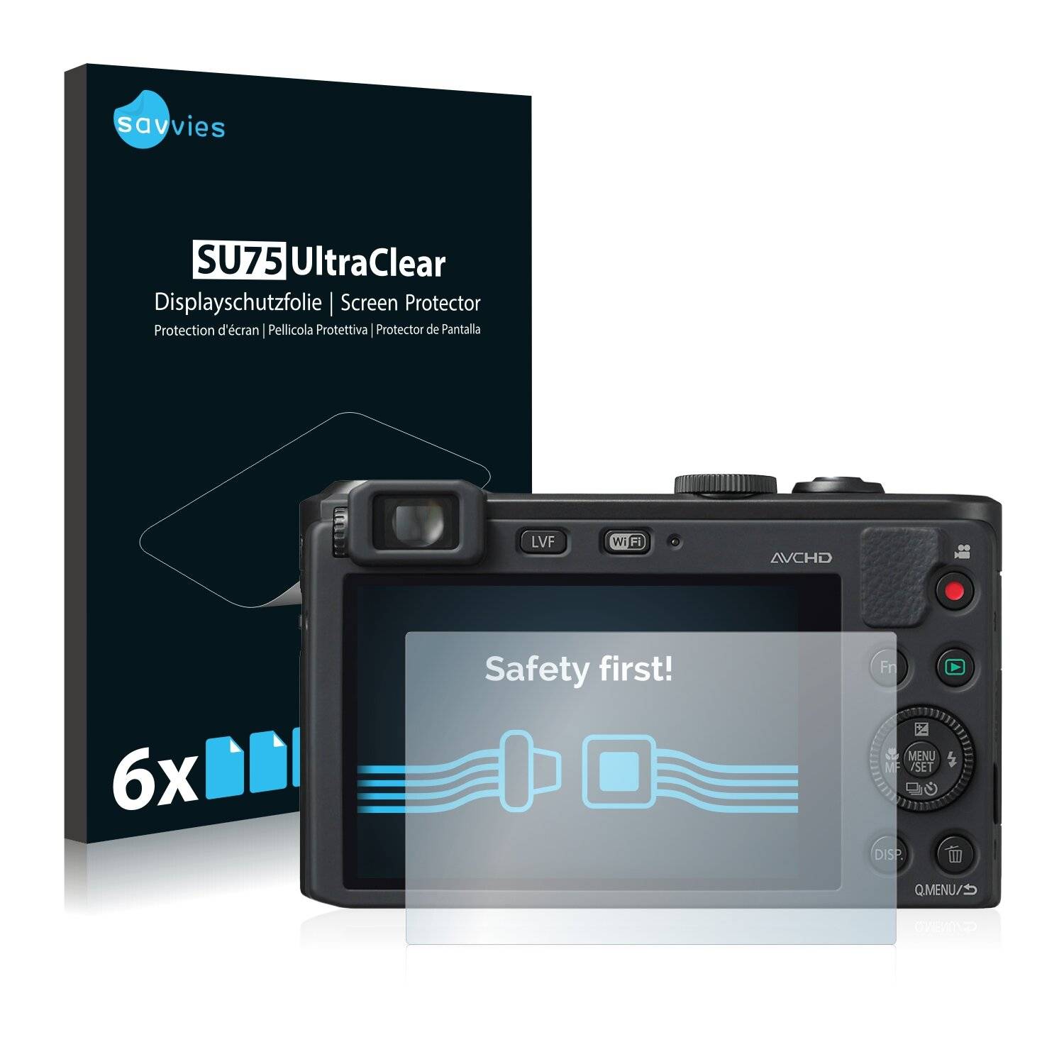 6x Savvies SU75 Displayschutzfolie für Panasonic Lumix