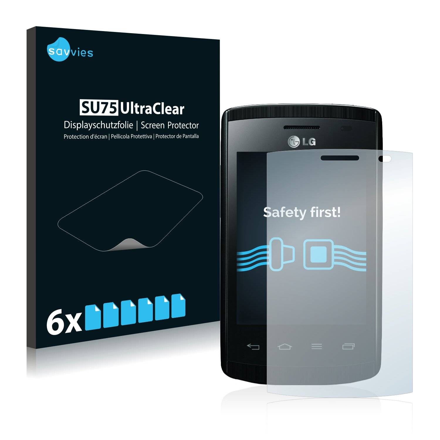 6x Savvies SU75 Displayschutzfolie für LG Electronics E410i Optimus L1
