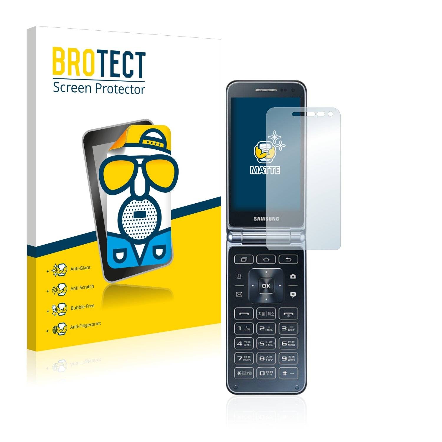 2x BROTECT Matte Displayschutzfolie für Samsung Galaxy Folder - Entspiegelt,