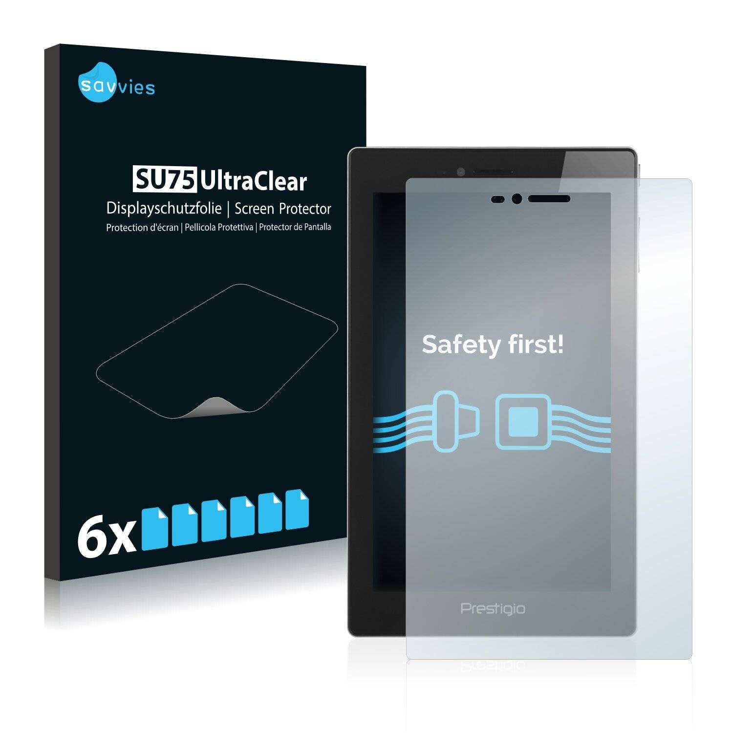 6x Savvies SU75 Displayschutzfolie für Prestigio MultiPad 4 Diamond