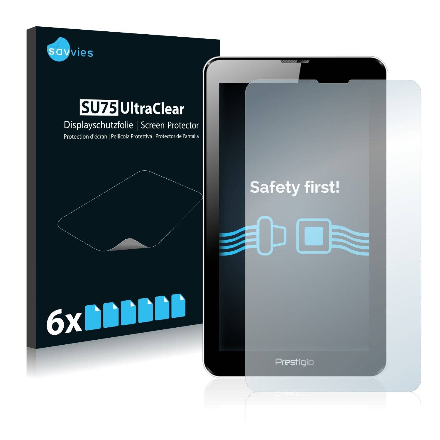 6x Savvies SU75 Displayschutzfolie für Prestigio MultiPad Wize