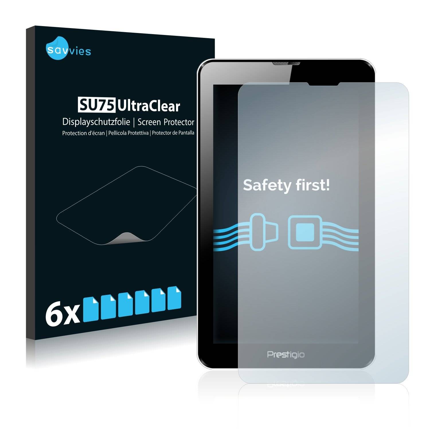 6x Savvies SU75 Displayschutzfolie für Prestigio MultiPad Wize