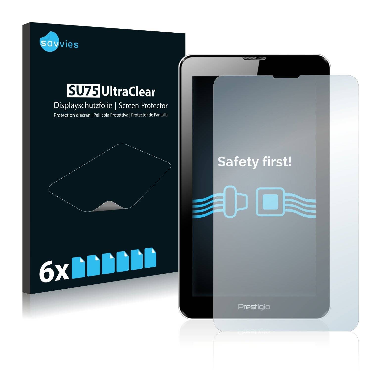 6x Savvies SU75 Displayschutzfolie für Prestigio MultiPad Wize