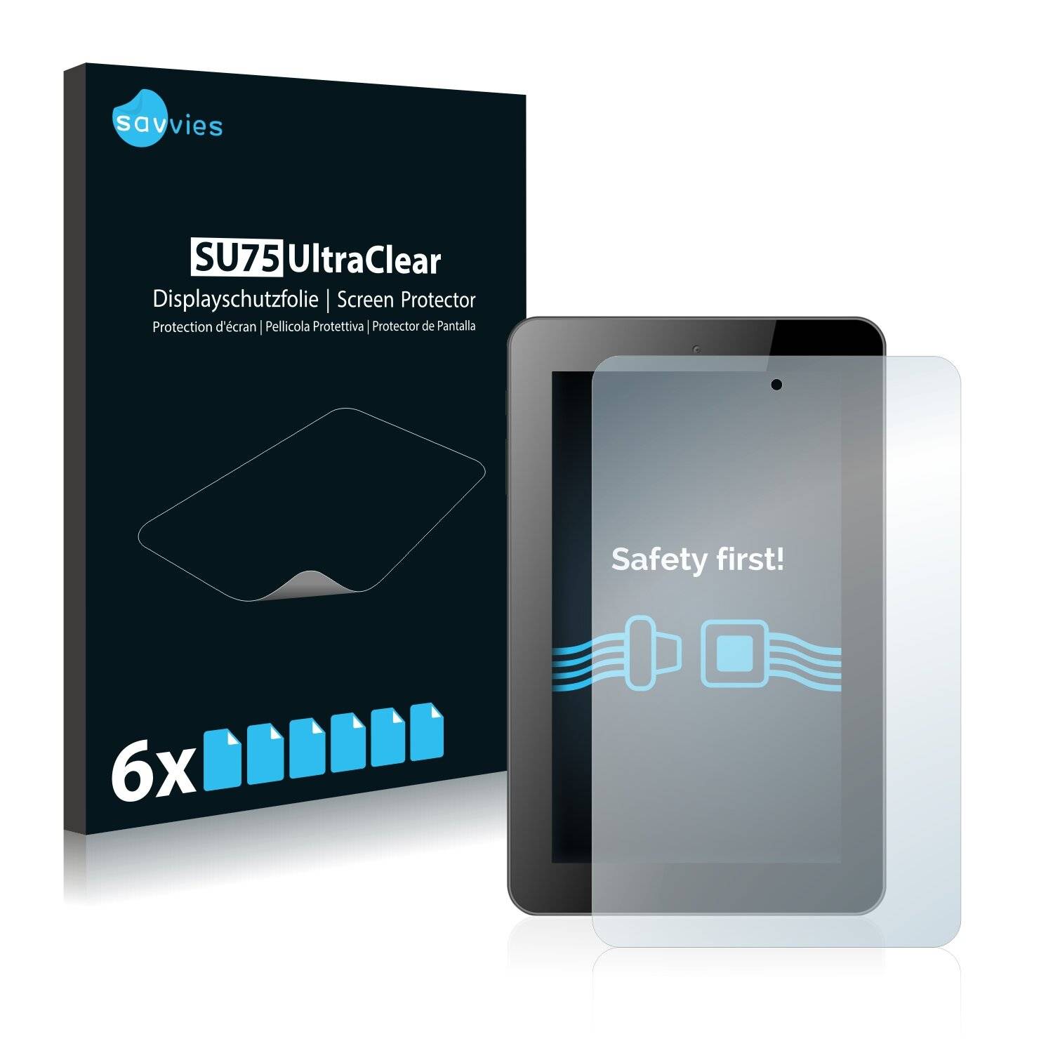 6x Savvies SU75 Displayschutzfolie für Prestigio MultiPad Wize