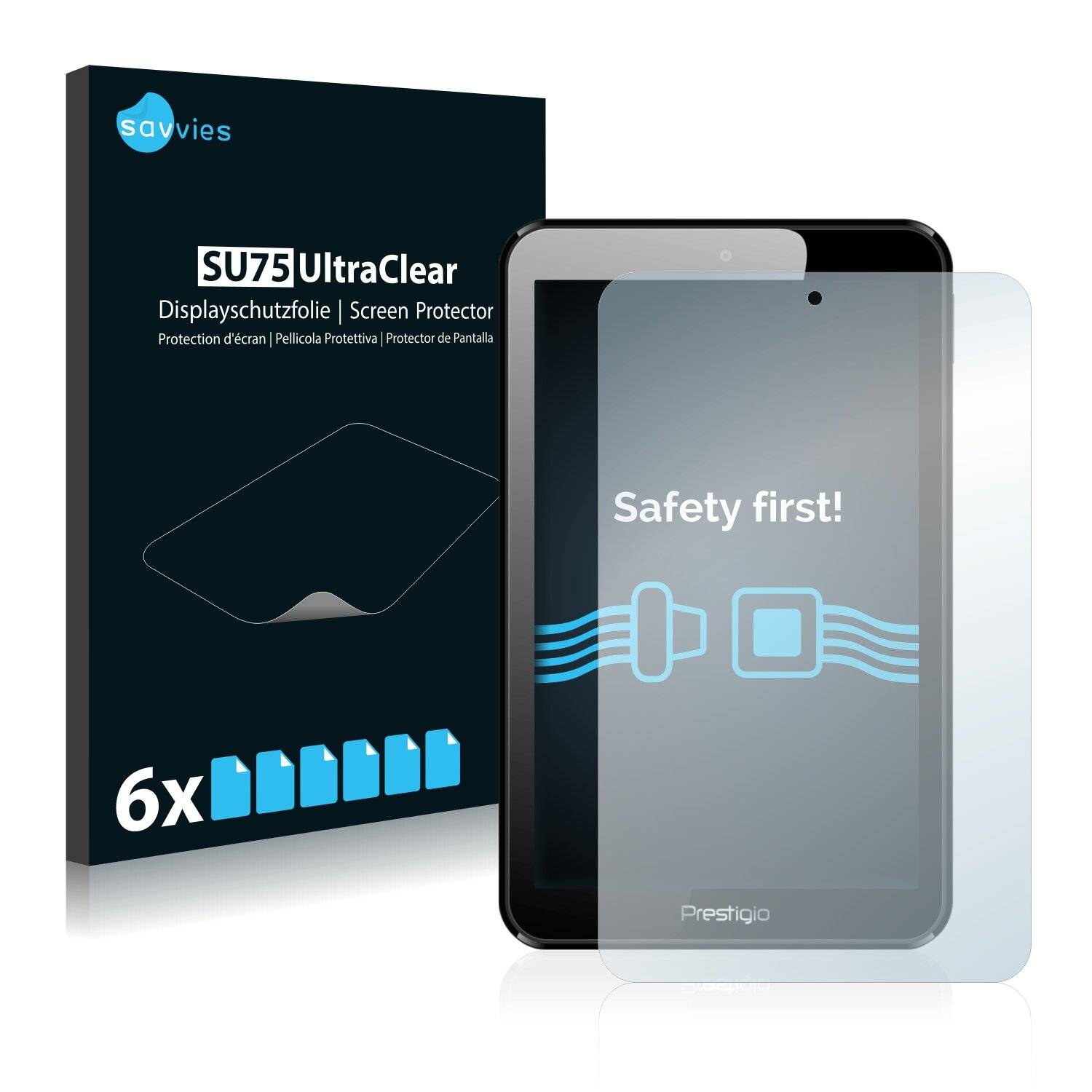 6x Savvies SU75 Displayschutzfolie für Prestigio MultiPad Visconte