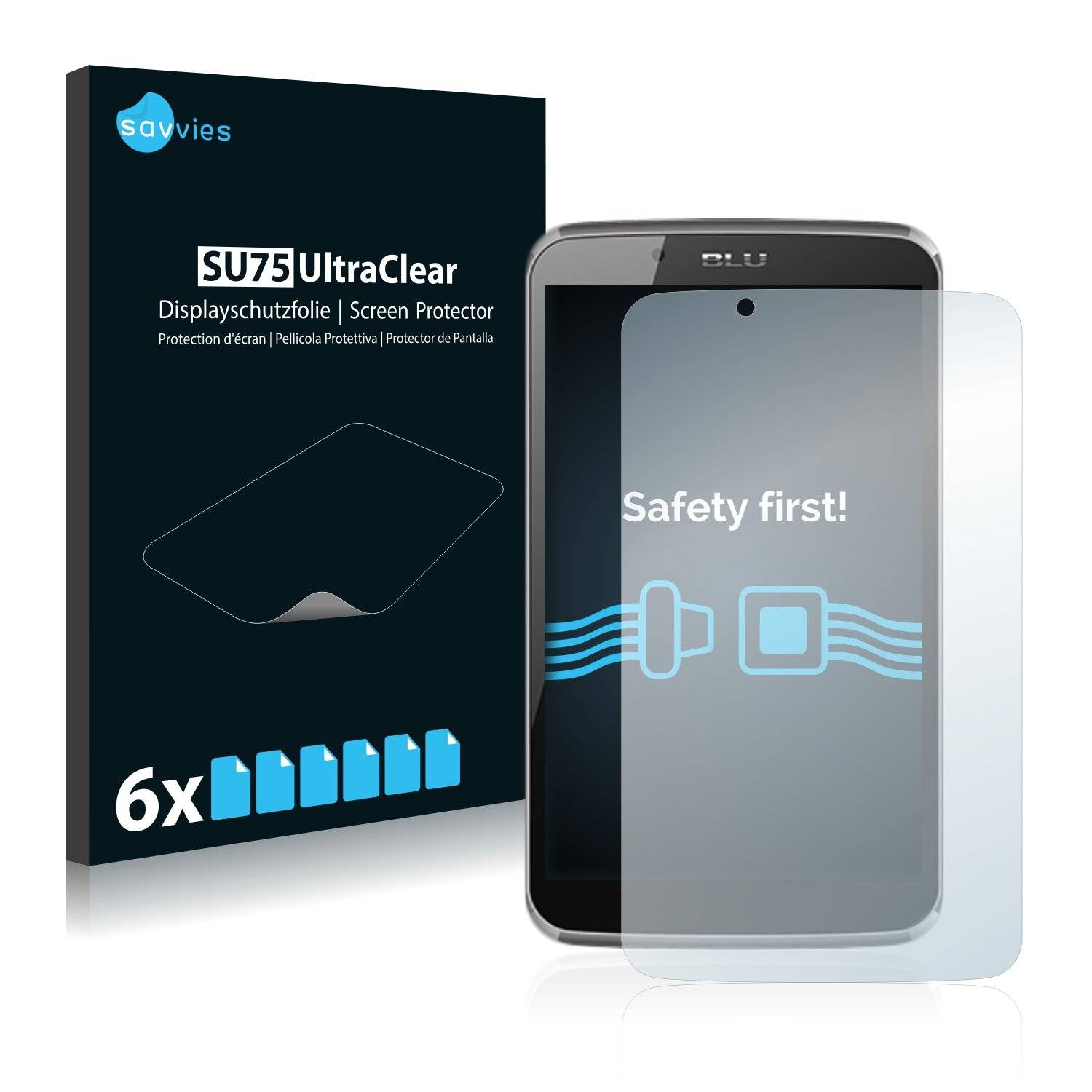 6x Savvies SU75 Displayschutzfolie für BLU Easy