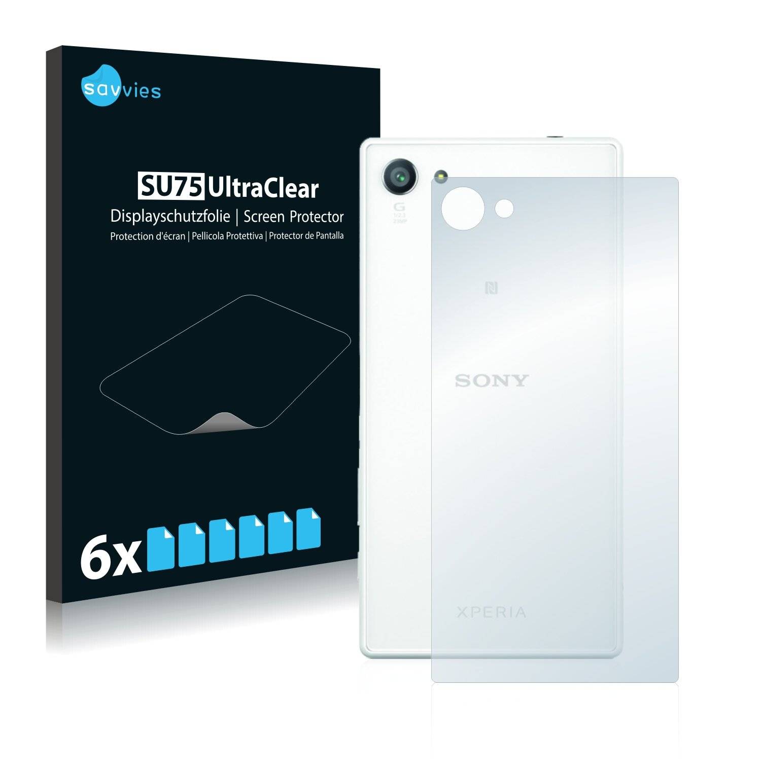 6x Savvies SU75 Displayschutzfolie für Sony Xperia Z5 Compact