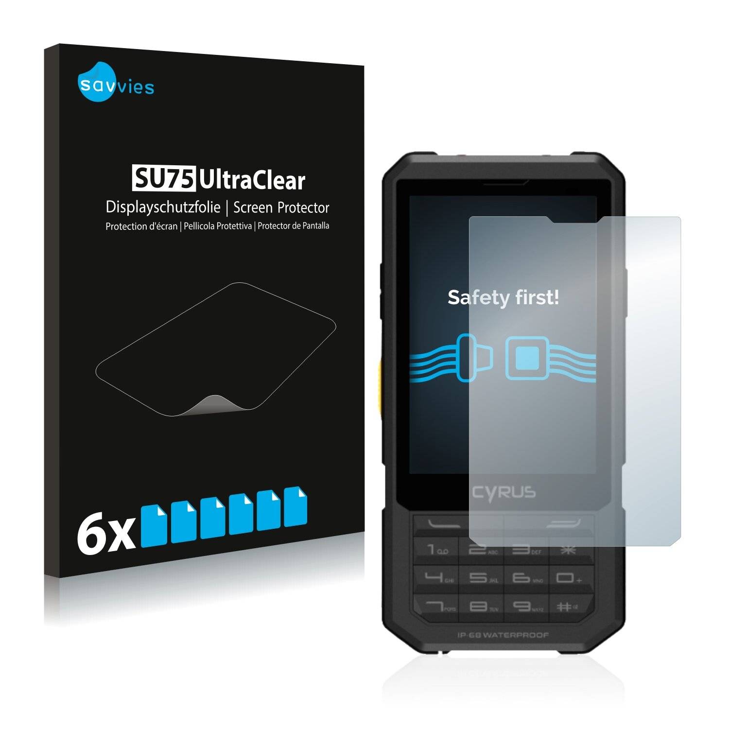 6x Savvies SU75 Displayschutzfolie für Cyrus CM 17