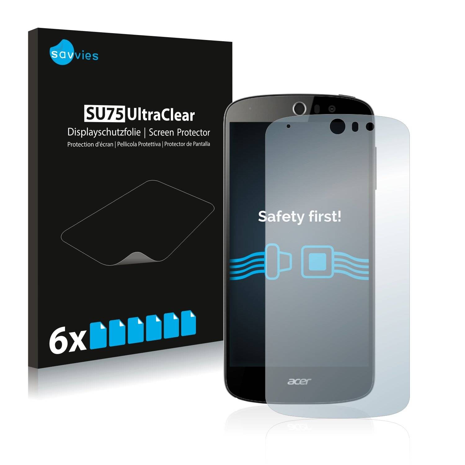 6x Savvies SU75 Displayschutzfolie für Acer Liquid