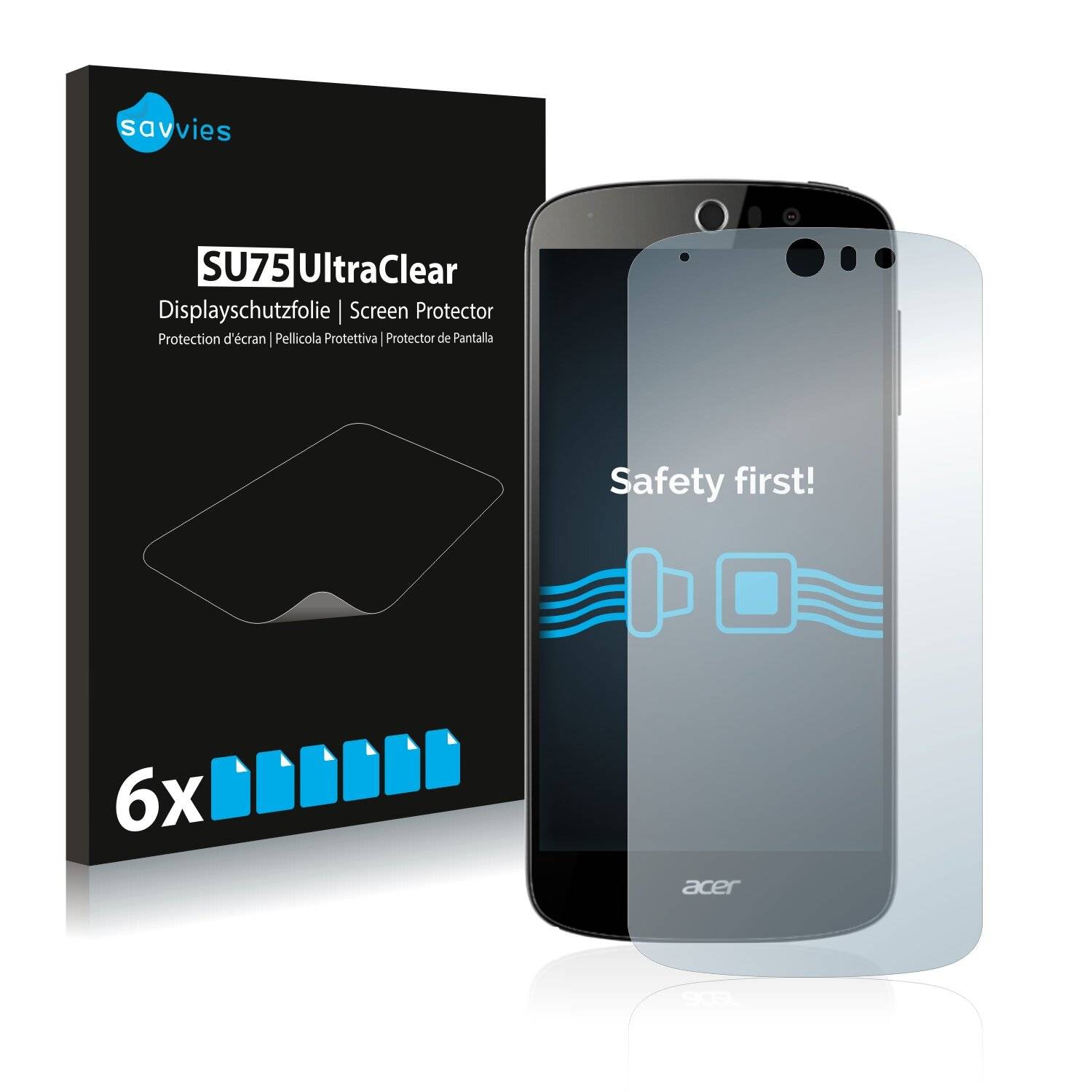 6x Savvies SU75 Displayschutzfolie für Acer Liquid