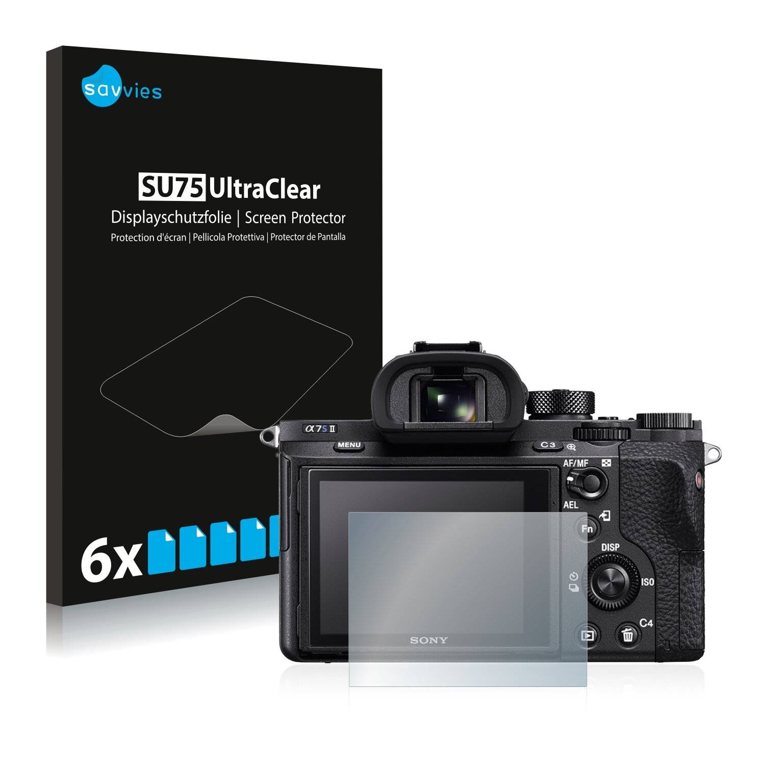 6x Savvies SU75 Displayschutzfolie für Sony Alpha 7S