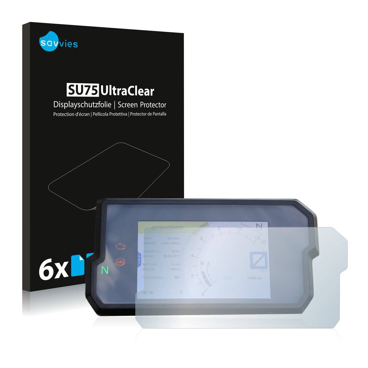 6x Savvies SU75 Displayschutzfolie für KTM 790 Adventure