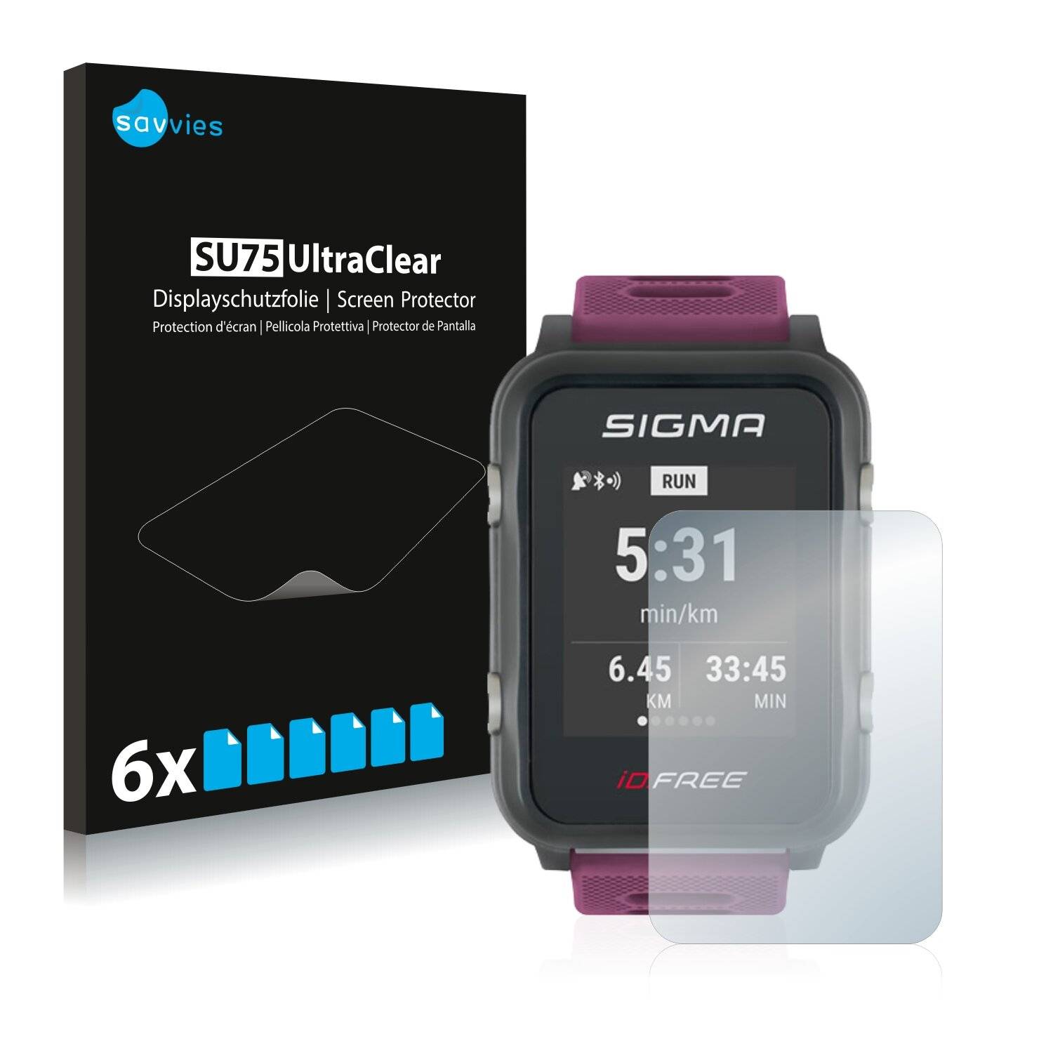 6x Savvies SU75 Displayschutzfolie für Sigma iD