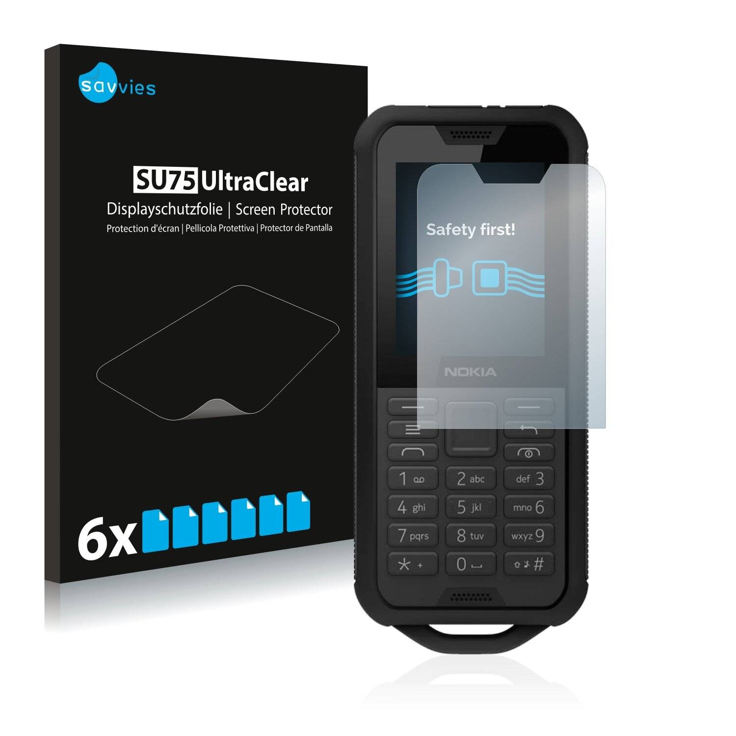 6x Savvies SU75 Displayschutzfolie für Nokia 800
