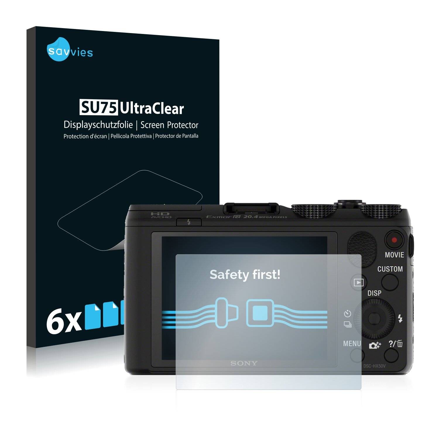 6x Savvies SU75 Displayschutzfolie für Sony Cyber-Shot