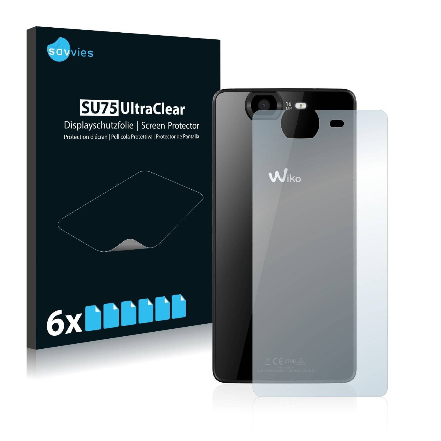 6x Savvies SU75 Displayschutzfolie für Wiko Highway